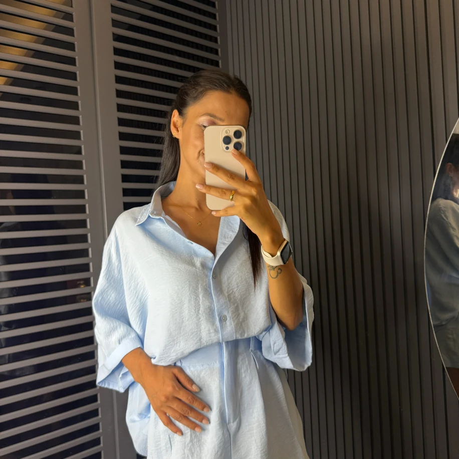 Massimo Ayrobin Kumaş Gömlek Şort Takım