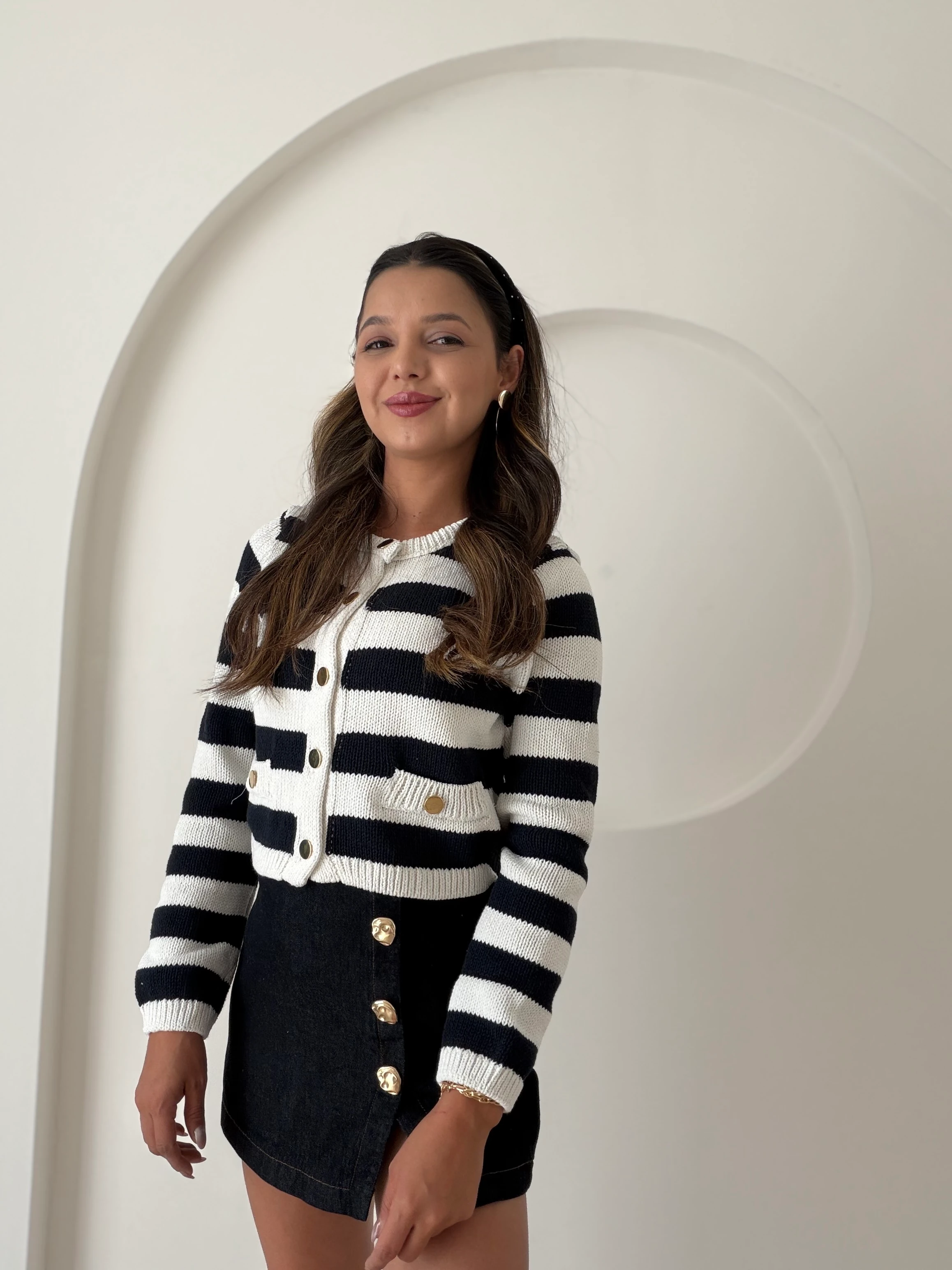 Stradi Gold Düğme Detaylı Hırka