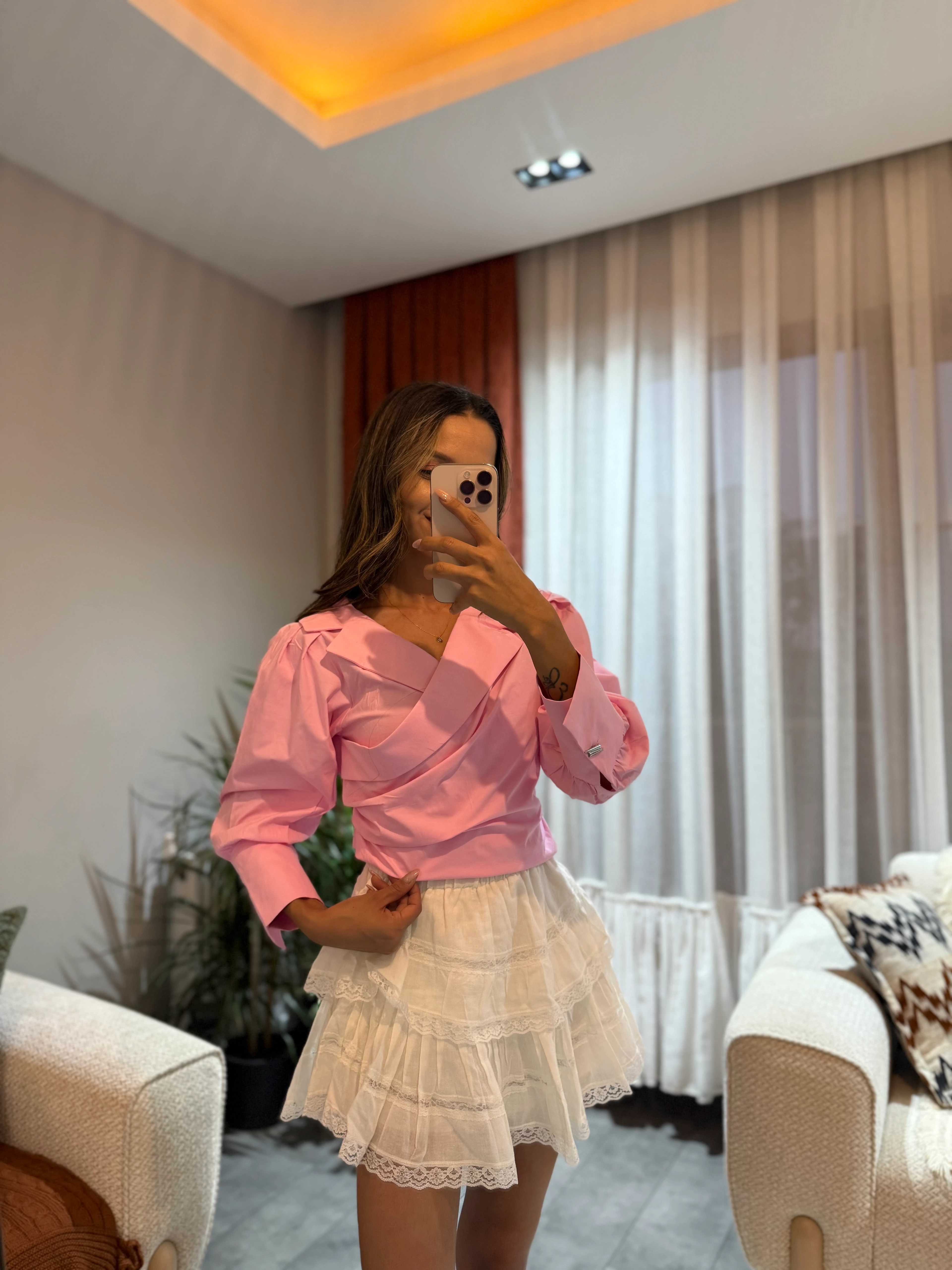 Twist Bağlama Detaylı Gömlek