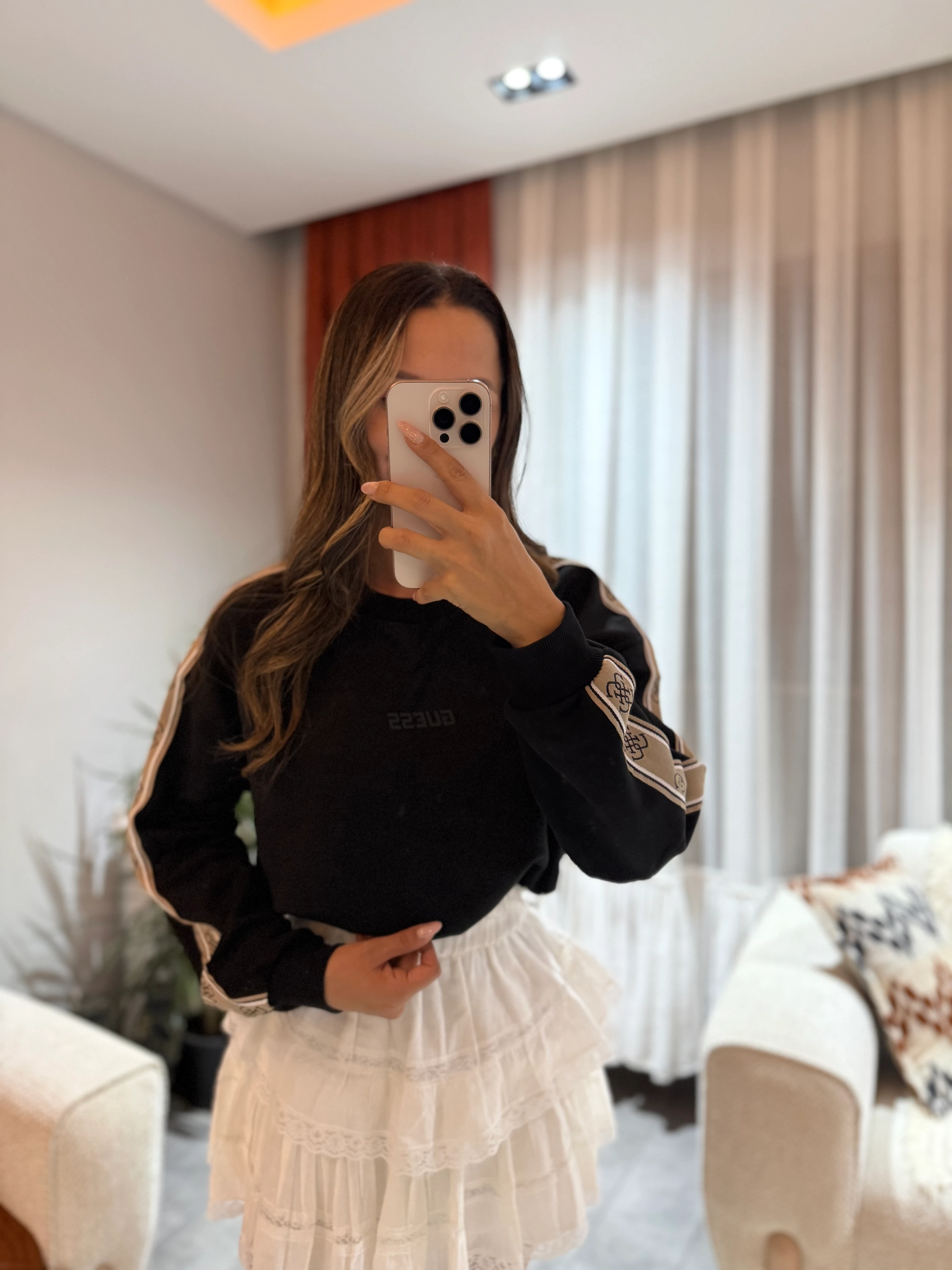 Guess Kol Şeritli Sweat 