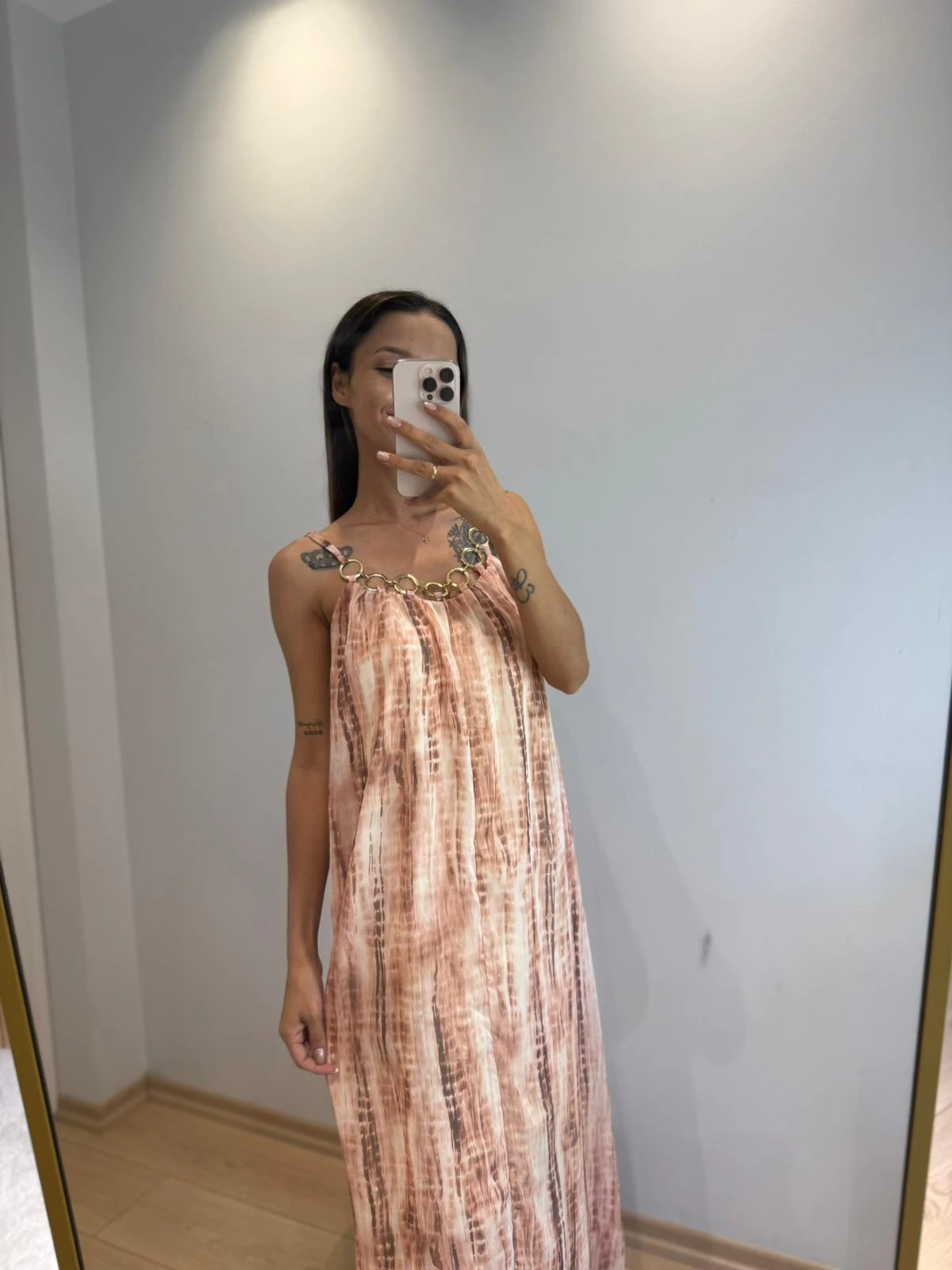 ZR Aksesuarlı Midi Boy Elbise