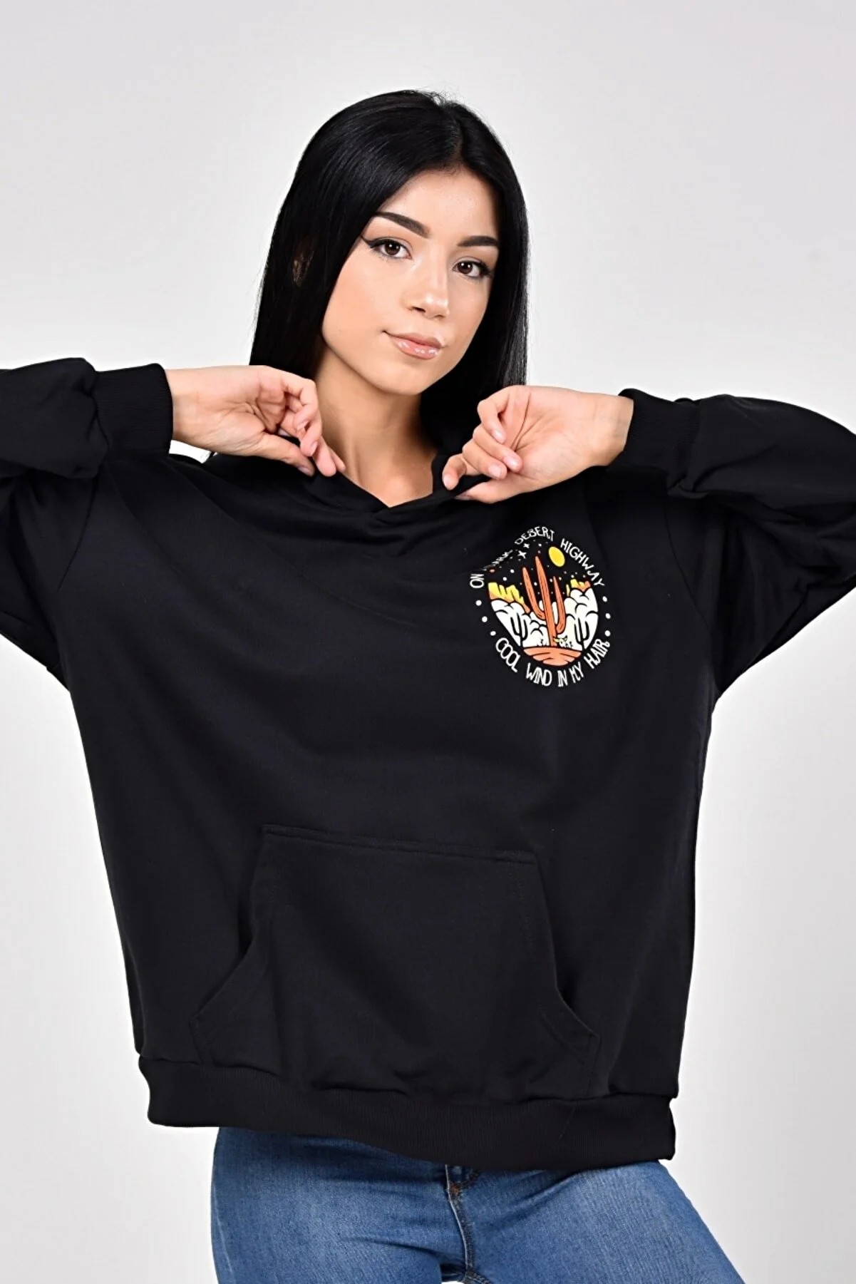 Baskılı Oversize Sweatshirt