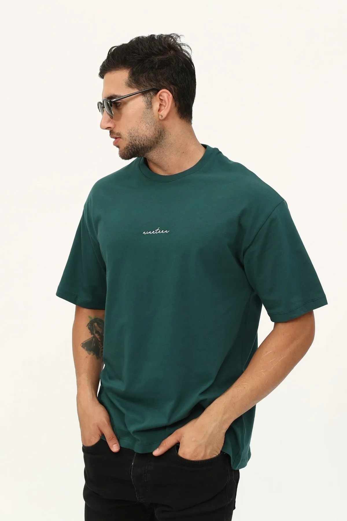 Baskılı Unisex Oversize T-shirt - Yeşil