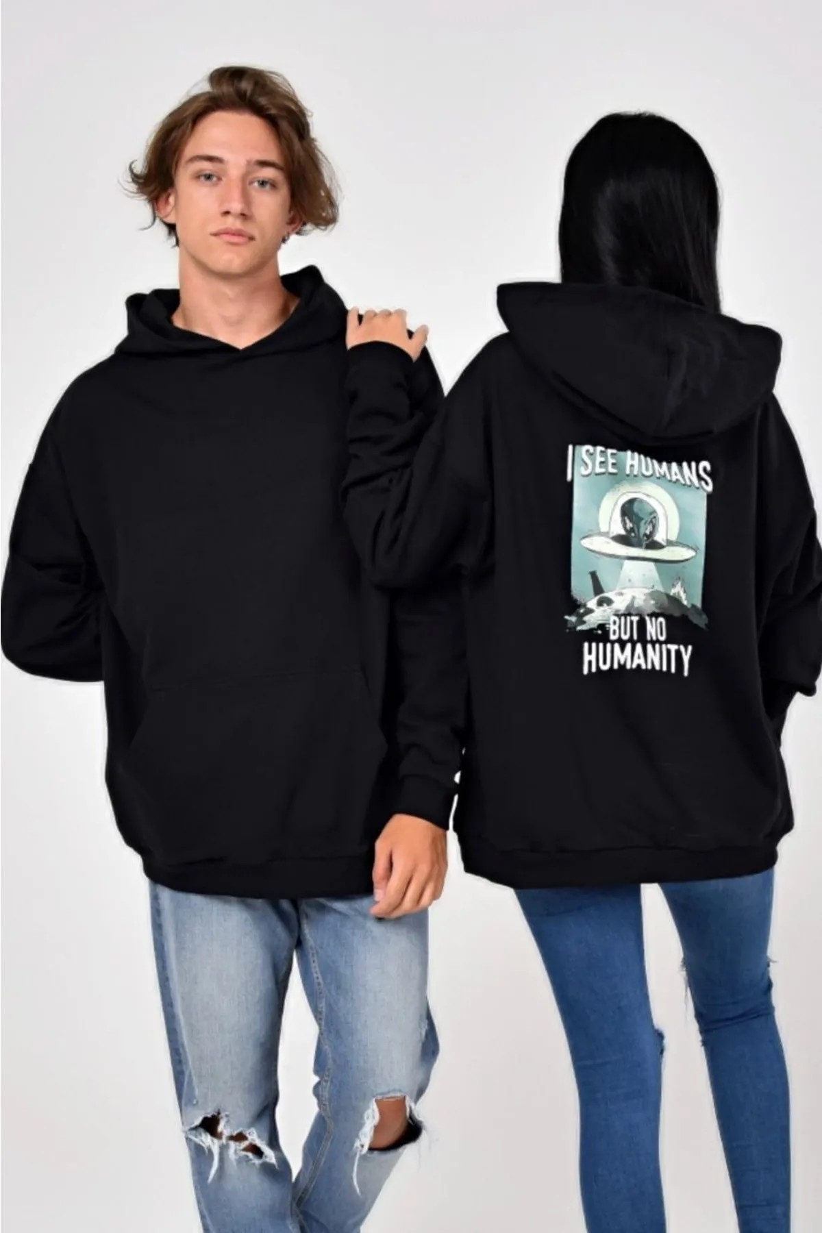 Baskılı Oversize Unisex Sweatshirt