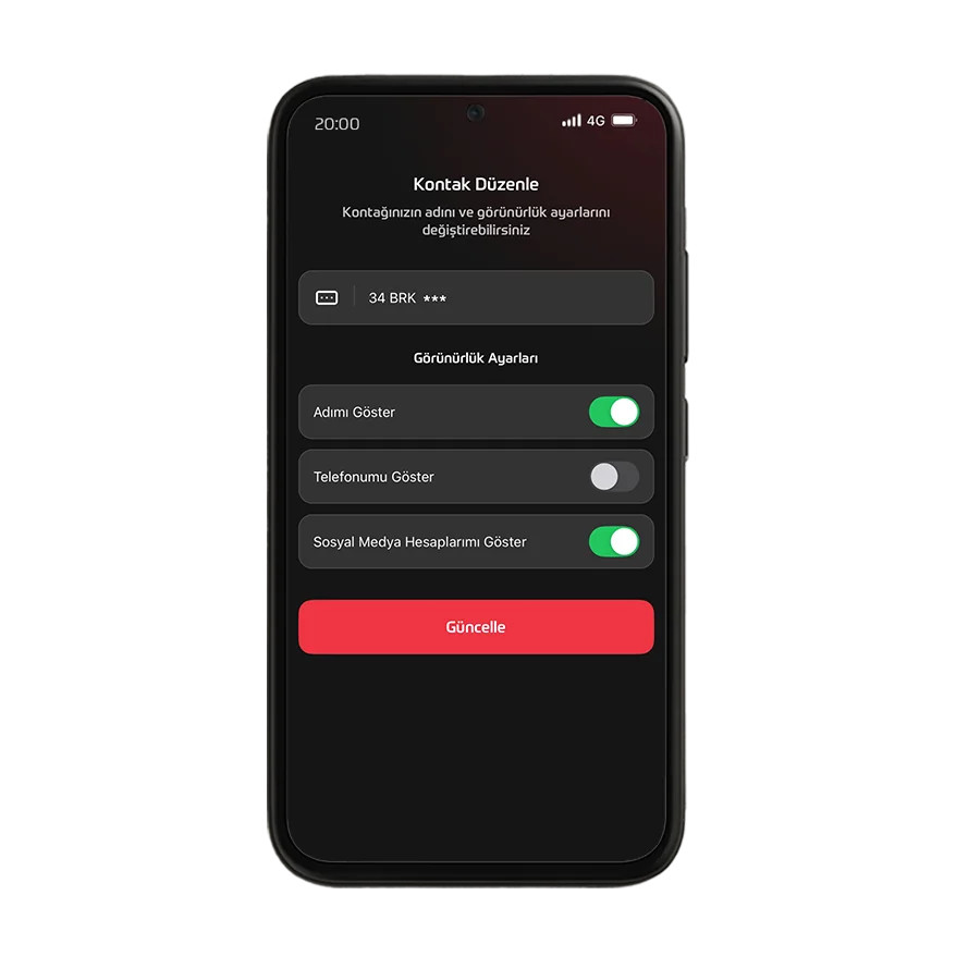Profil bilgileri paylaşım ekranı
