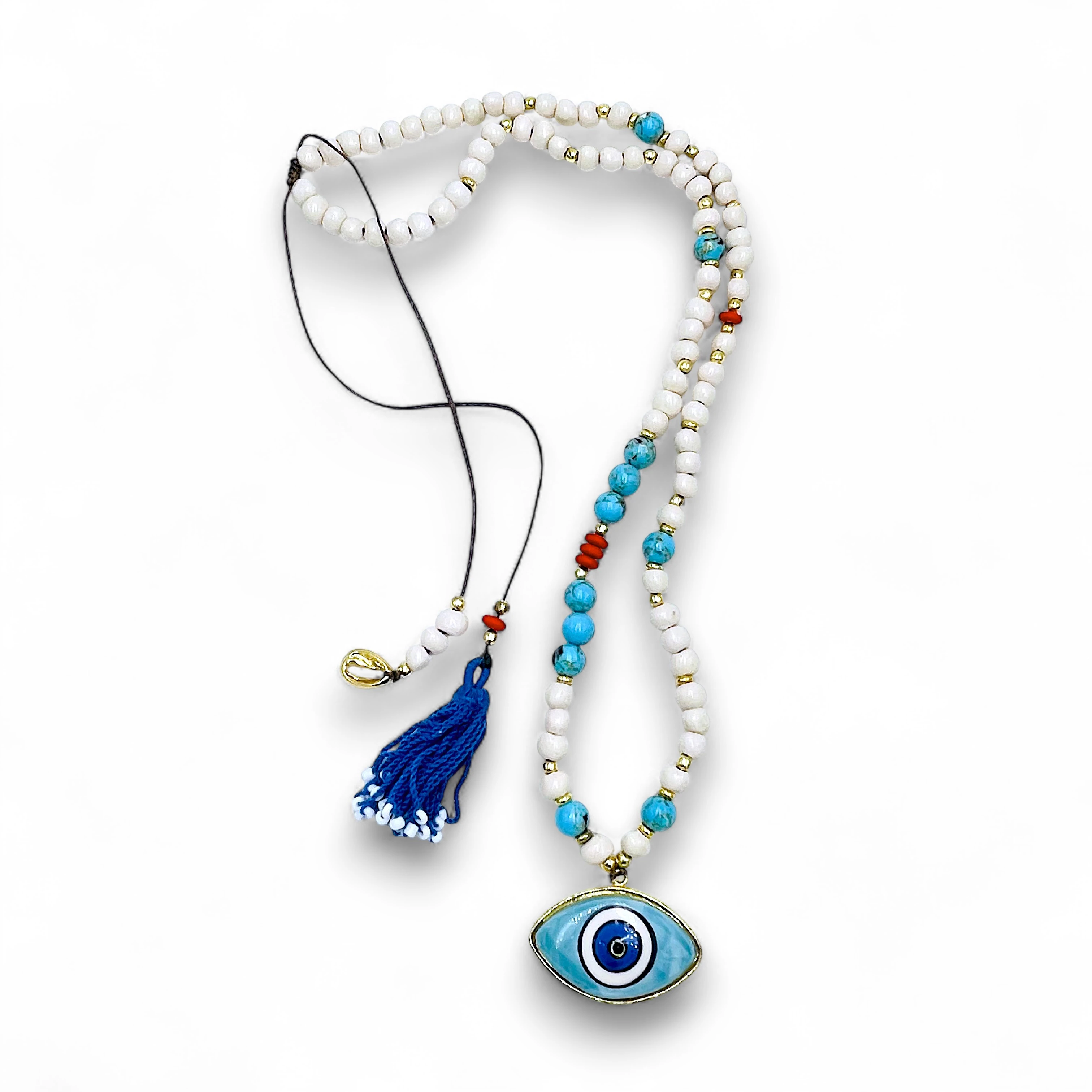 Aqua Mar Evil Eye Neckace