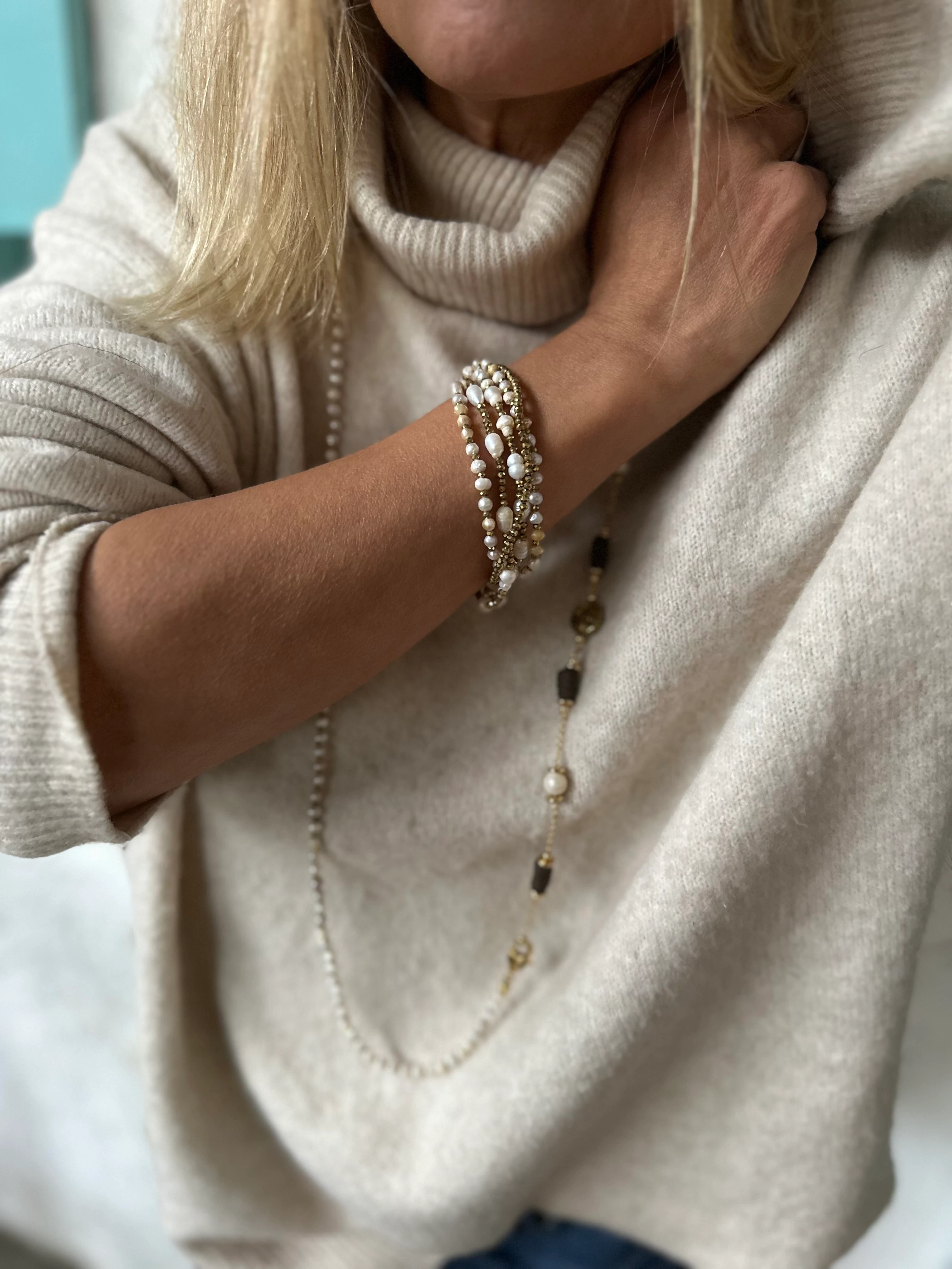 İNCİ MAKROME BİLEKLİK