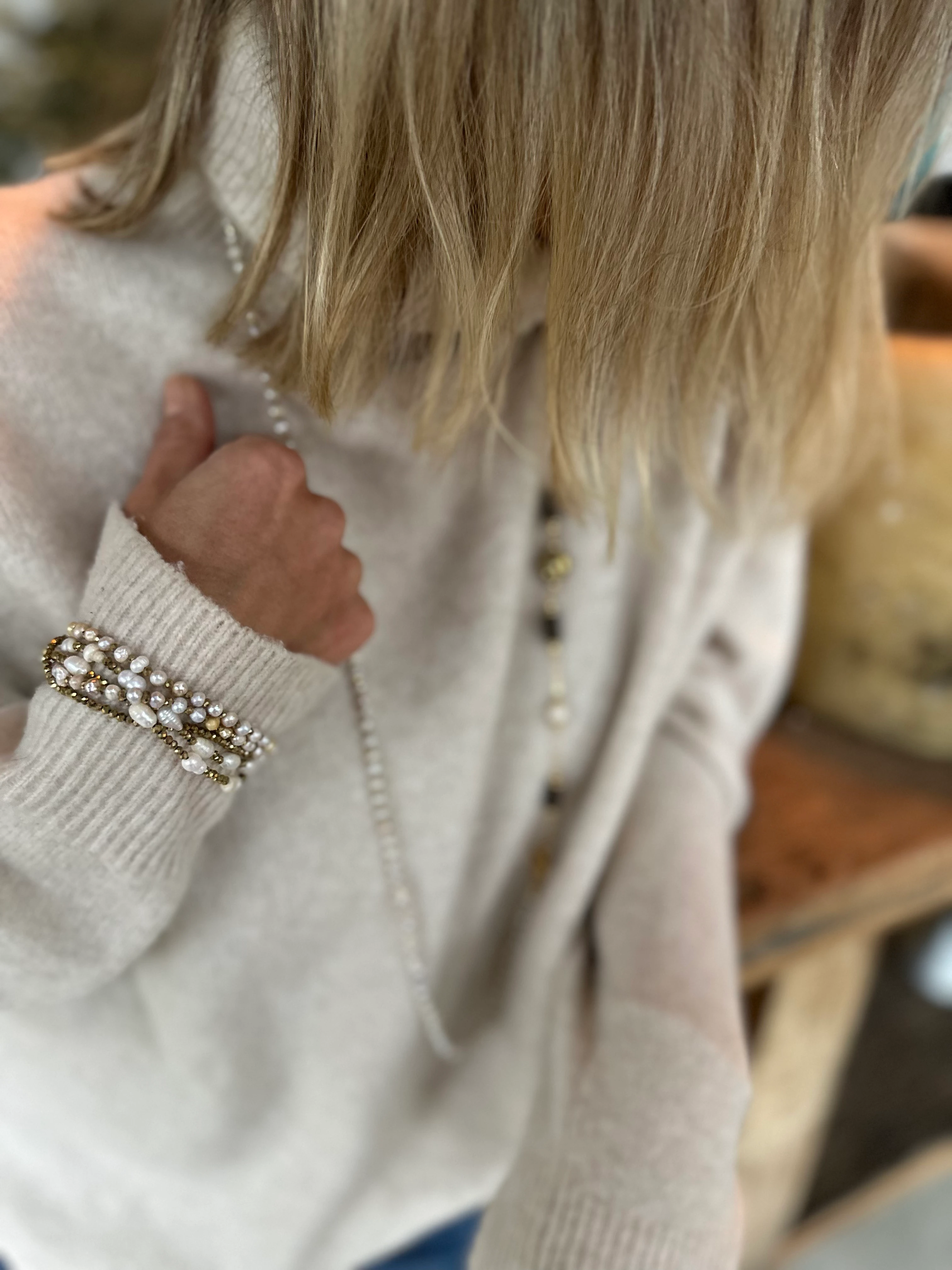 İNCİ MAKROME BİLEKLİK