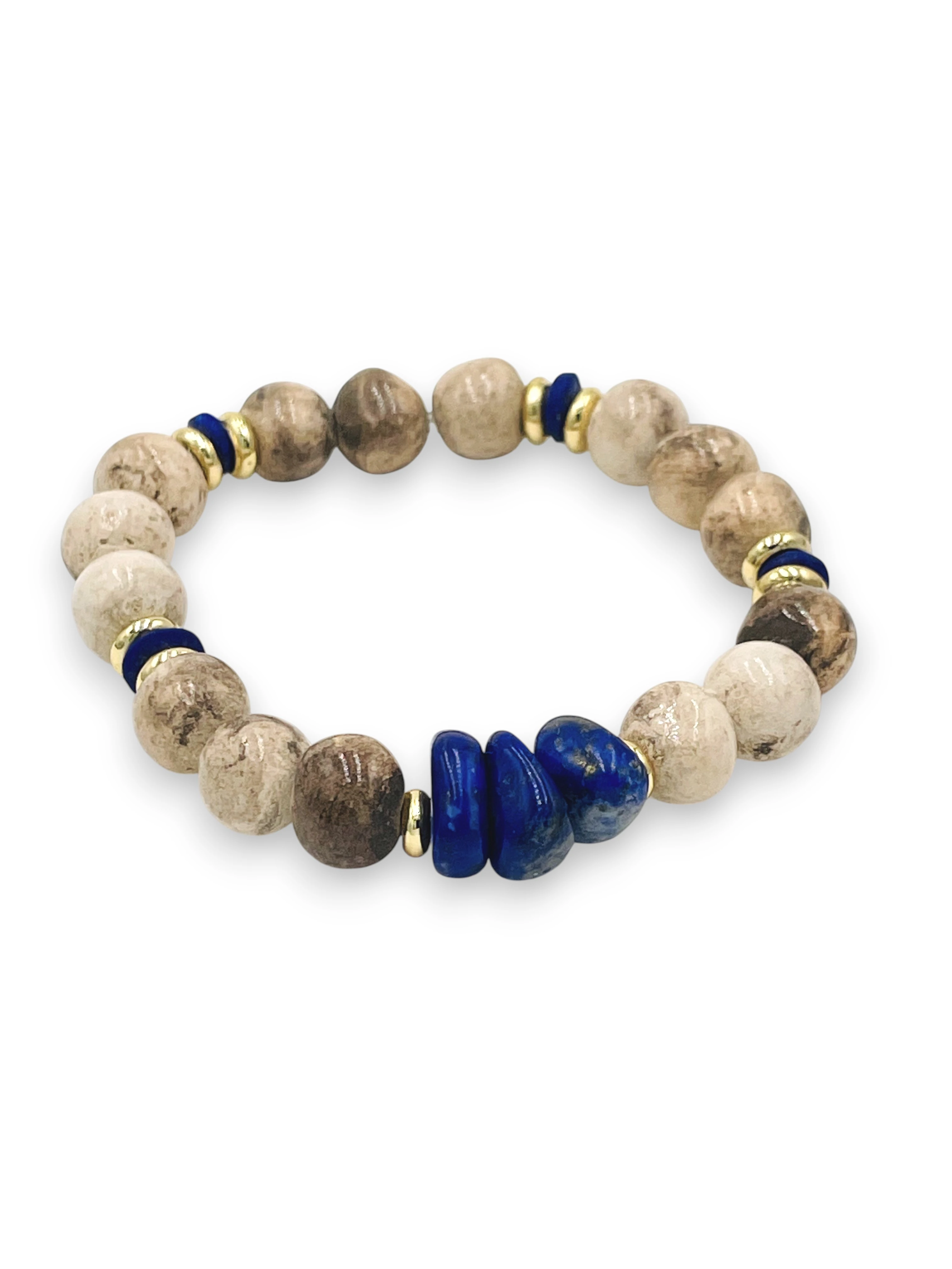 LAPİS DETAYLI TOPRAK BONCUK BİLEKLİK