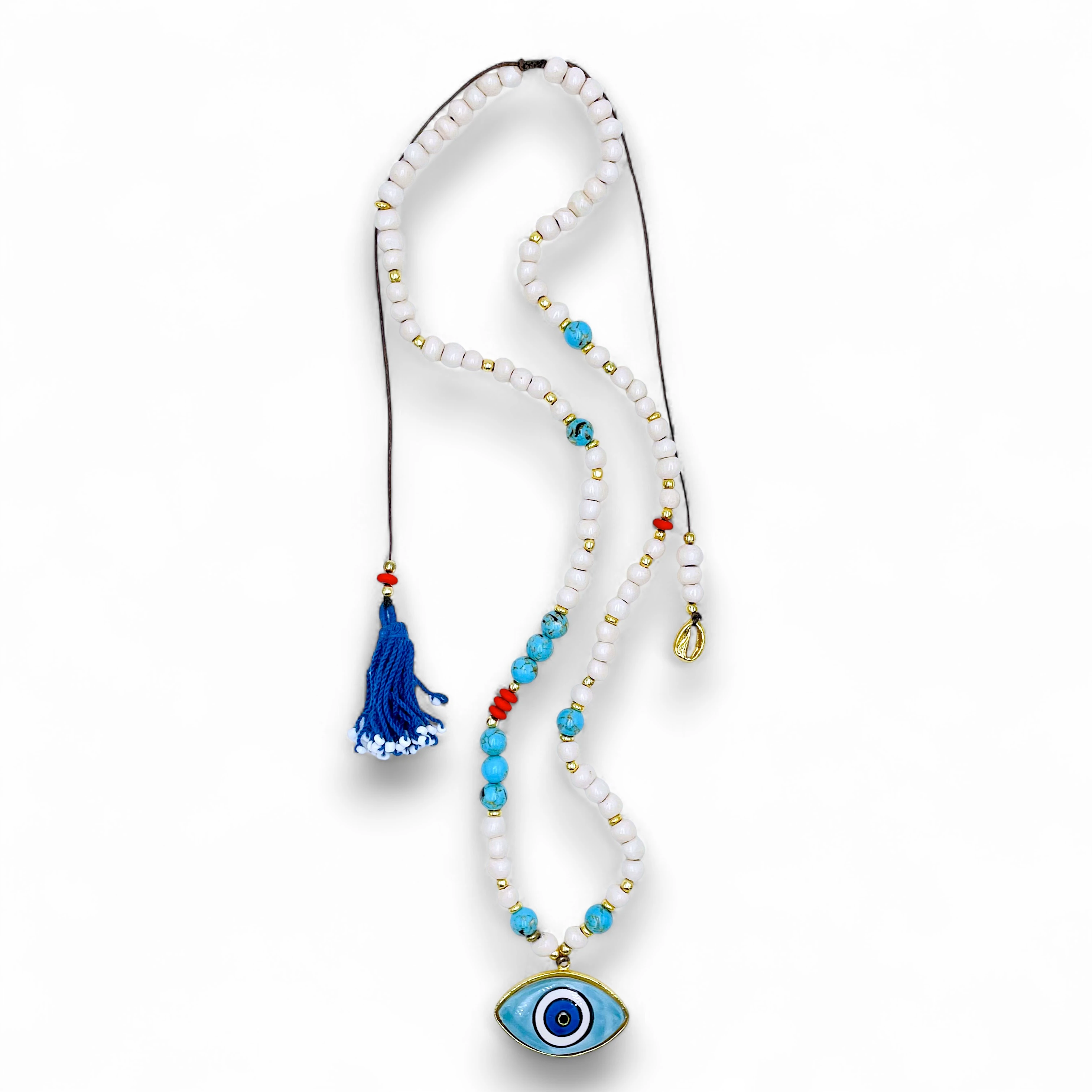 Aqua Mar Evil Eye Neckace