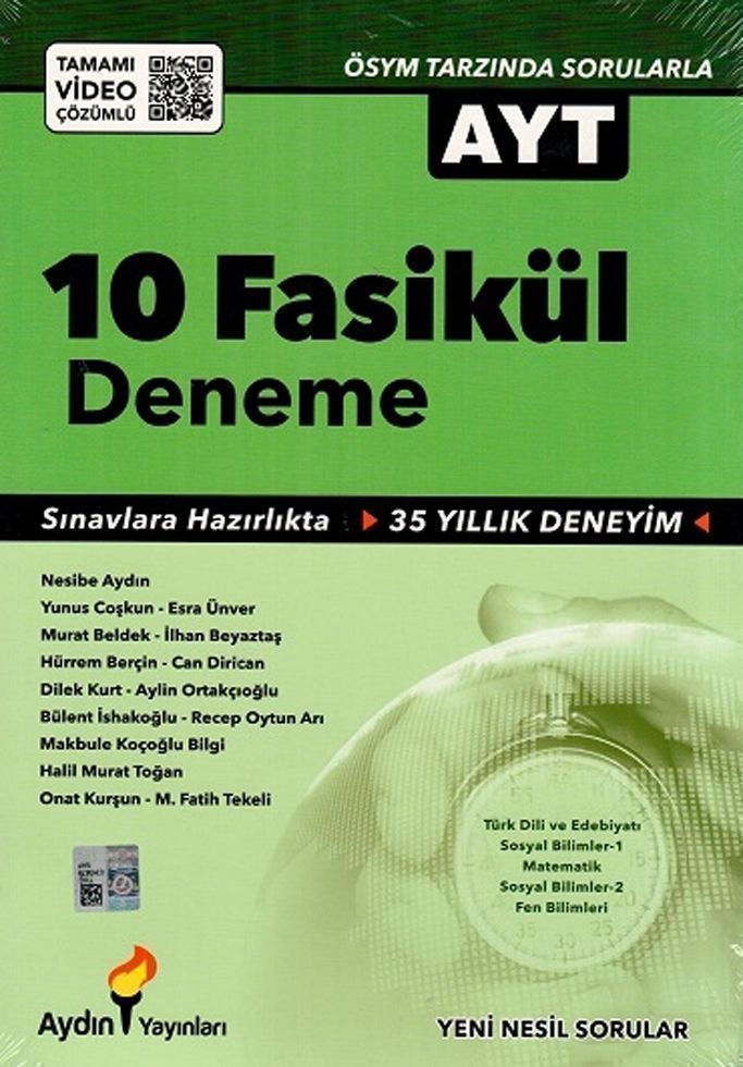 Aydın Yayınları AYT 10 Fasikül Deneme