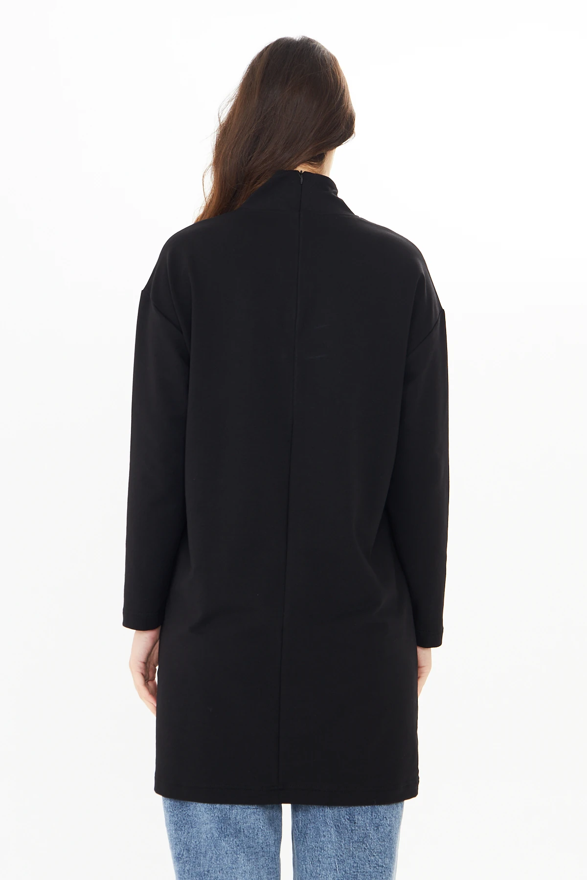 Yüksek Yaka Tunik - Siyah