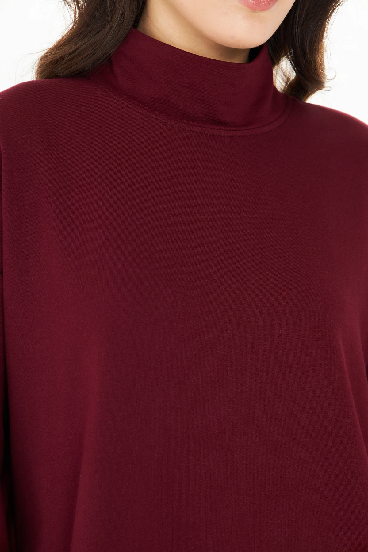 Yüksek Yaka Tunik - Vişne çürüğü