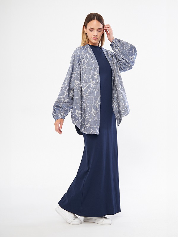 Damar Desenli Kimono Gömlek