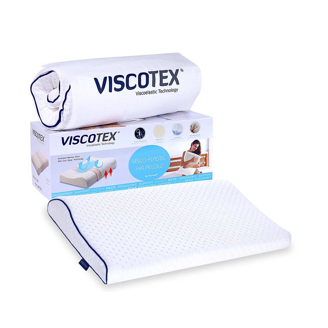 Viscotex Visco Boyun Destekli Ortopedik Bebek Yastığı 50x30x6/4 Cm, Bebek Kafa Yastığı, Beyaz