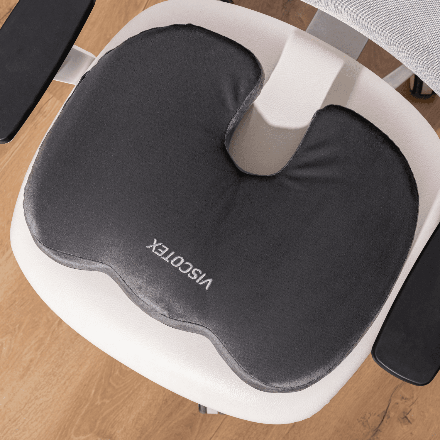 Viscotex Ortopedik Oturma Minderi, Kaydırmaz Tabanlı Çift Kılıflı, Ofis, Araba, Sandalye, Koltuk Visco Minder, 45x34x7 cm