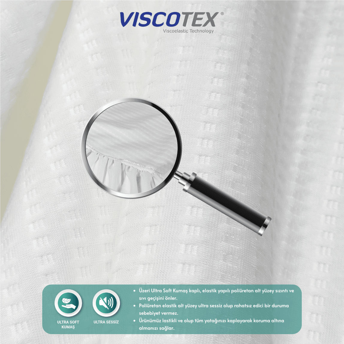 Viscotex Çift Kişilik Su Sıvı Geçirmez Fitted Alez, 160x200 cm, Yatak Alezi, Yatak Koruyucu Alez Çarşaf, Lastikli Kenar, Nefes Alabilir Yüzey