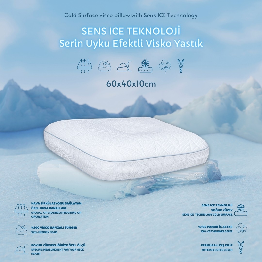 Sens Ice Teknoloji Serin Uyku Efektli Visco Yastık Small