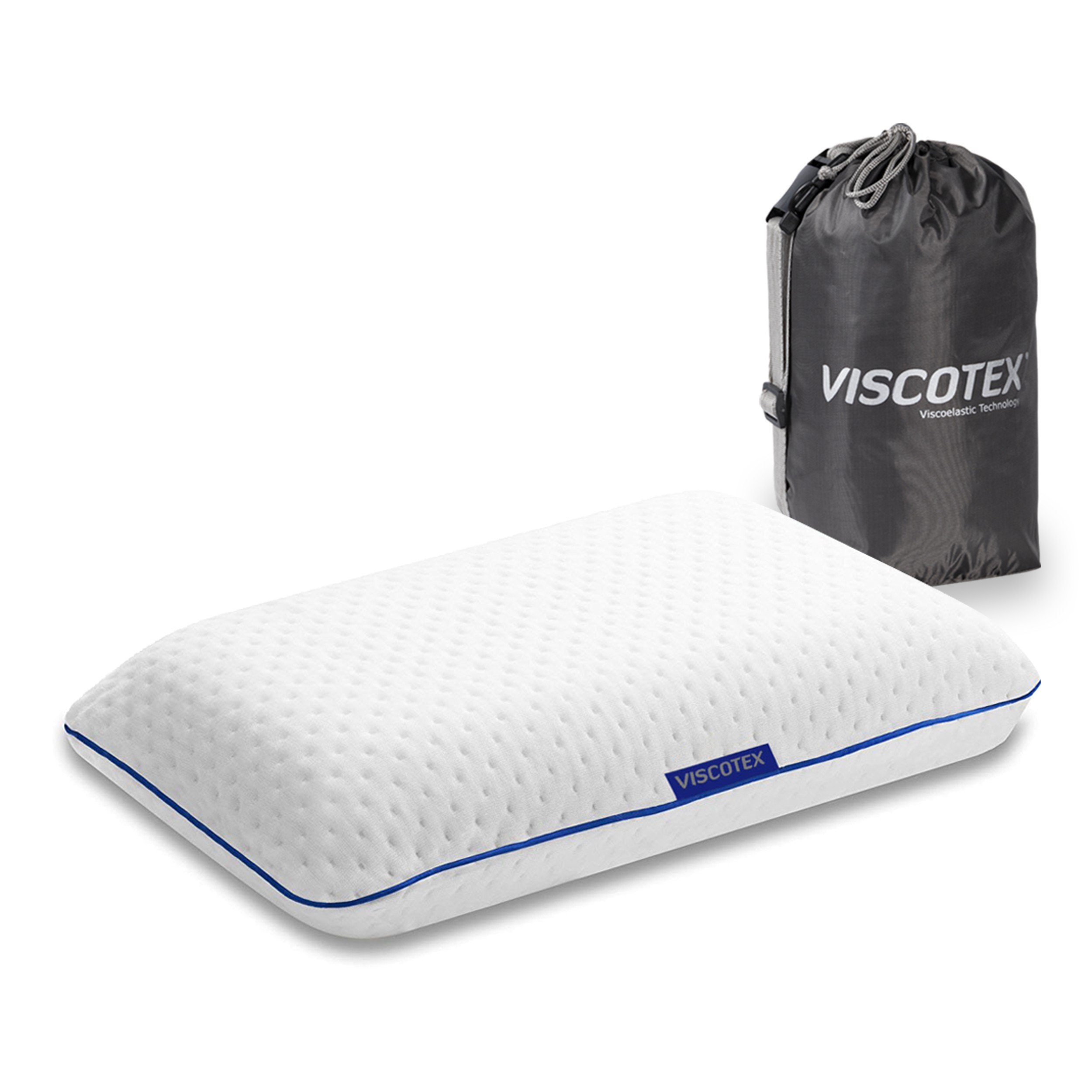 Viscotex Visco Ortopedik Seyahat Yastığı, Araç, Yolculuk, Uyku Yastığı, Travel Pillow, 40x25x10 cm, Beyaz