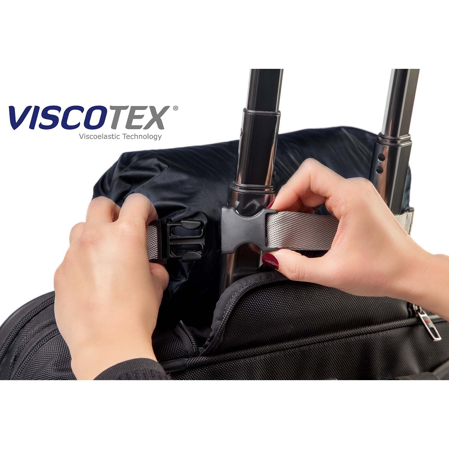 Viscotex Boyun Destekli Lyocell Kılıflı Yastık, 70x40x12 cm, Yedek Pamuk Kılıflı, Taşıma Çantalı, Ortopedik, Gri-Kırmızı