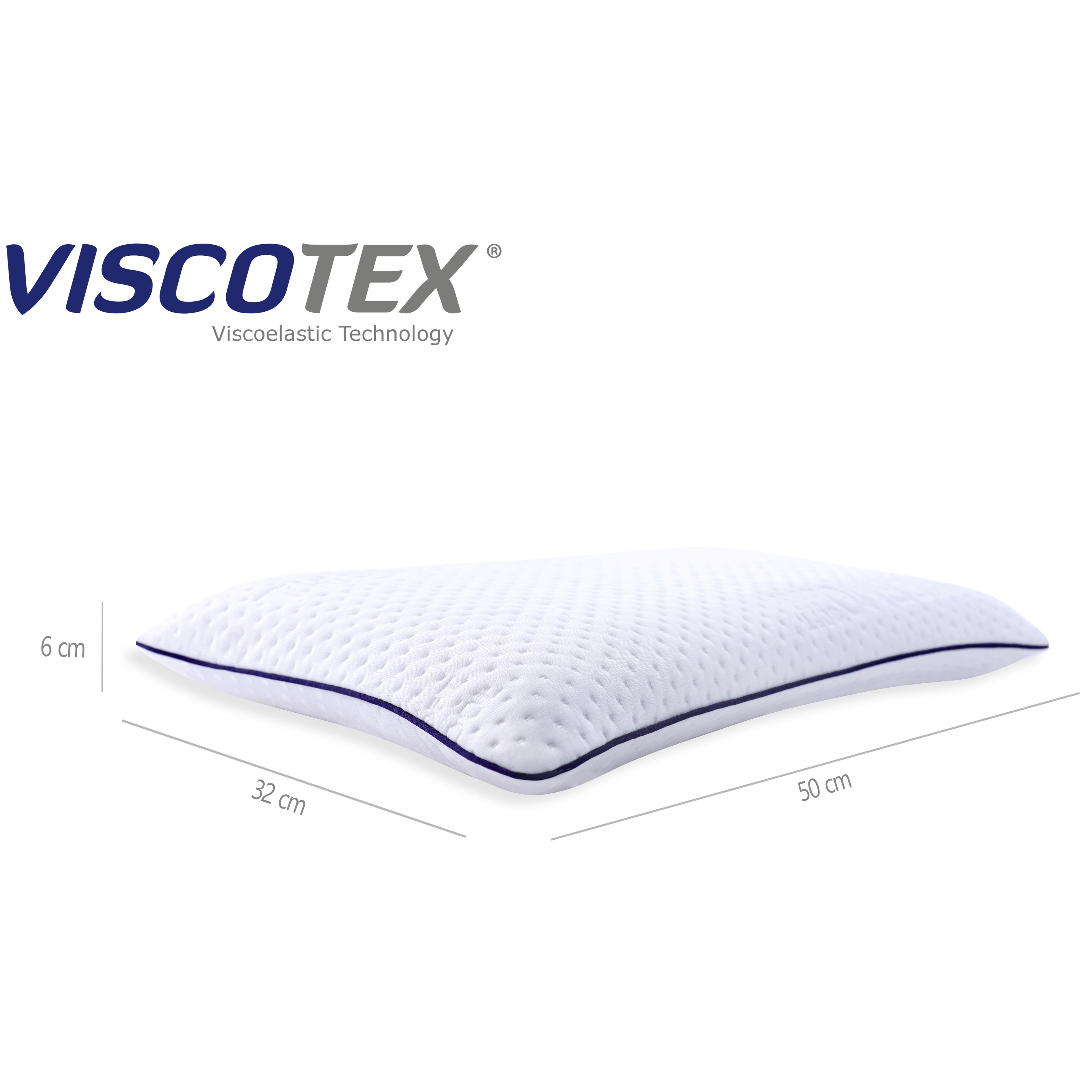 Viscotex Ortopedik Bebek Yastığı, 50x32x6 cm, Bebek Kafa Yastığı, Visco Hafızalı, Beyaz