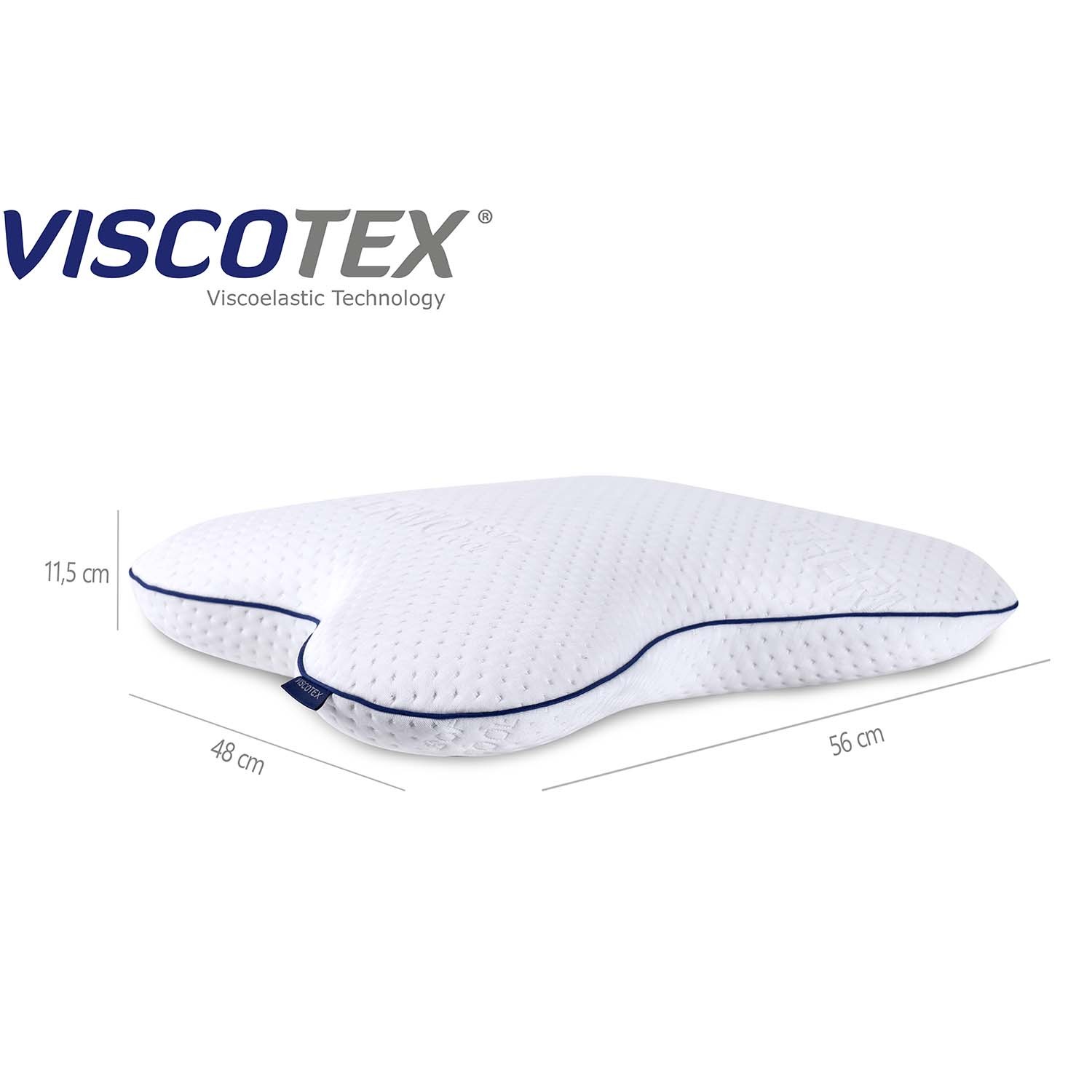 Viscotex Visco Kelebek Yastık, 56x48x11 cm, Ergonomik Boyun Yastığı, Beyaz, Butterfly Pillow