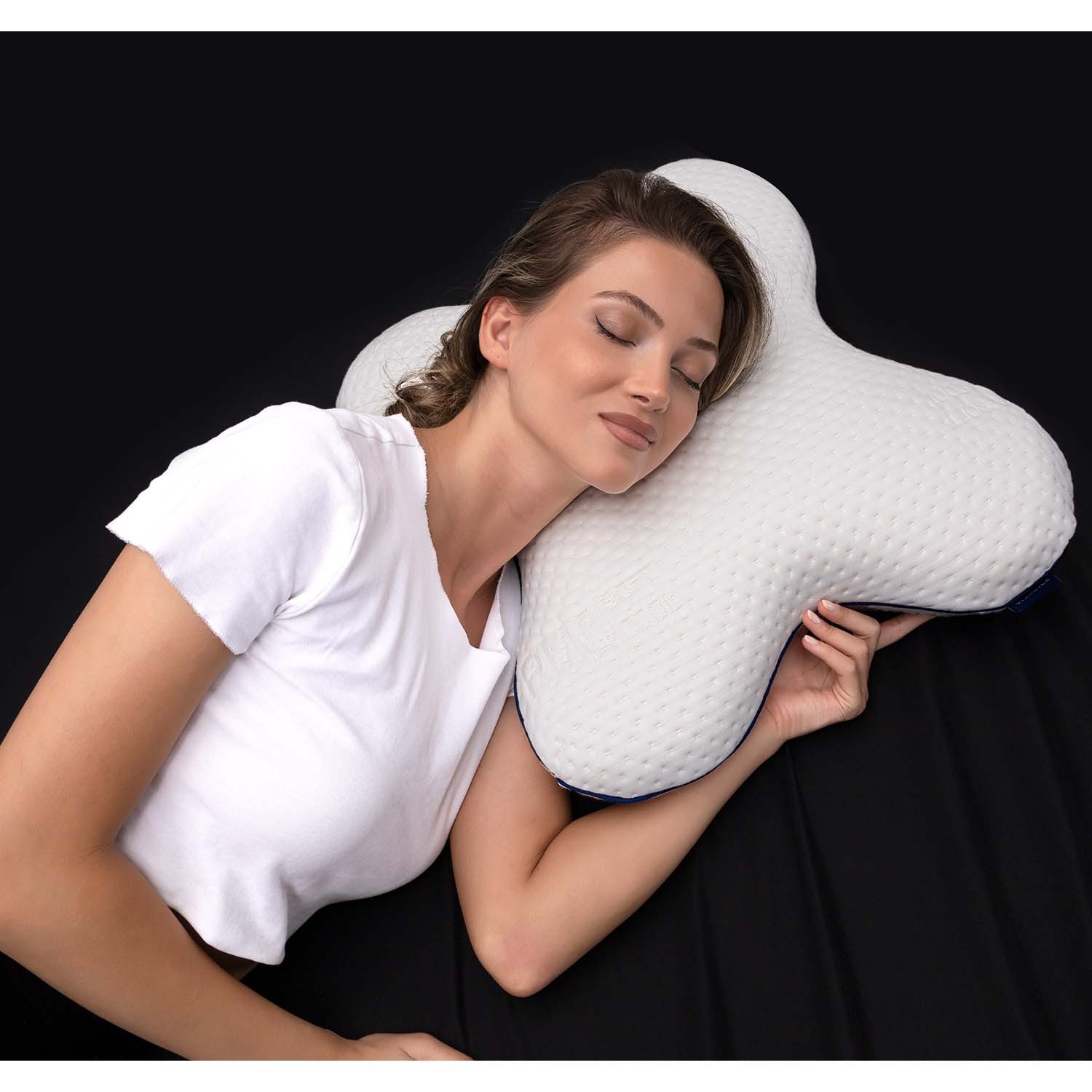 Viscotex Visco Kelebek Yastık, 56x48x11 cm, Ergonomik Boyun Yastığı, Beyaz, Butterfly Pillow