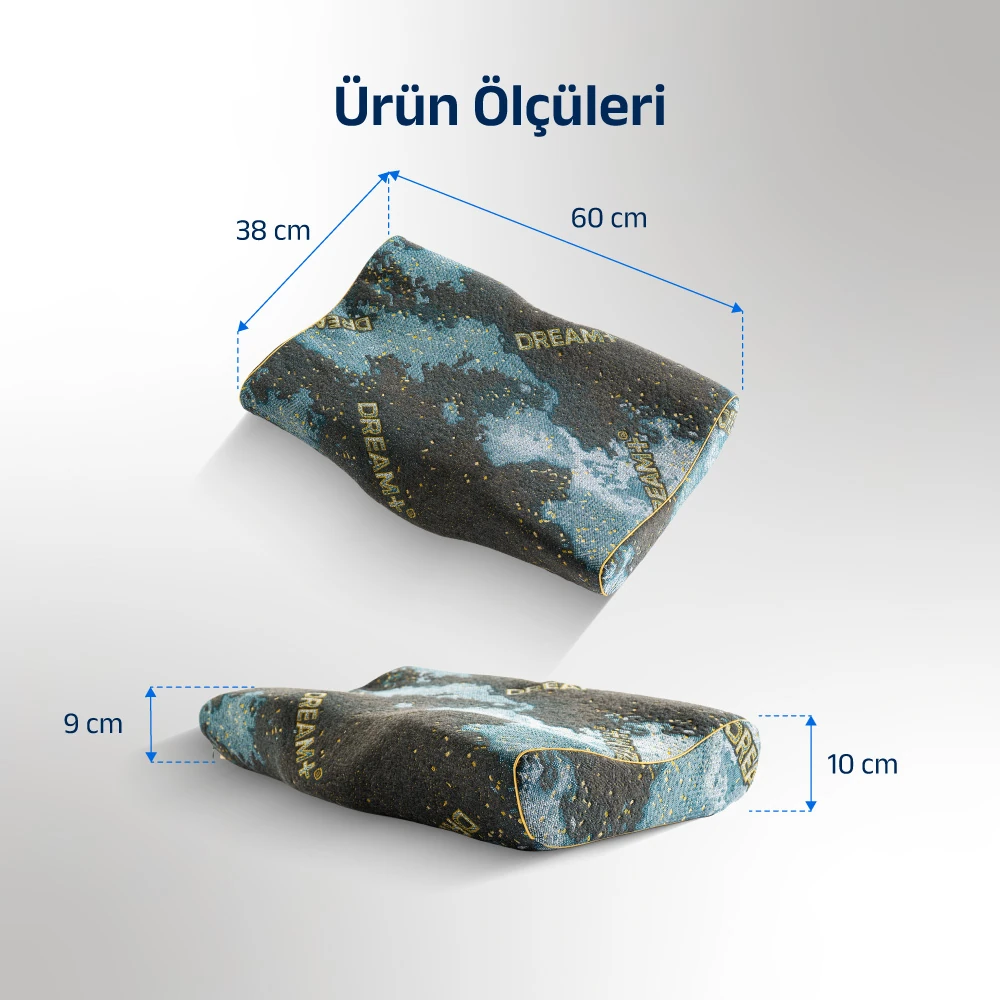 Frisco - Sleep Tight, Young Lovers 廃盤 DREAM+ Cervical Sleep System, Visco Ortopedik Yastık, 60x38x10/9 cm