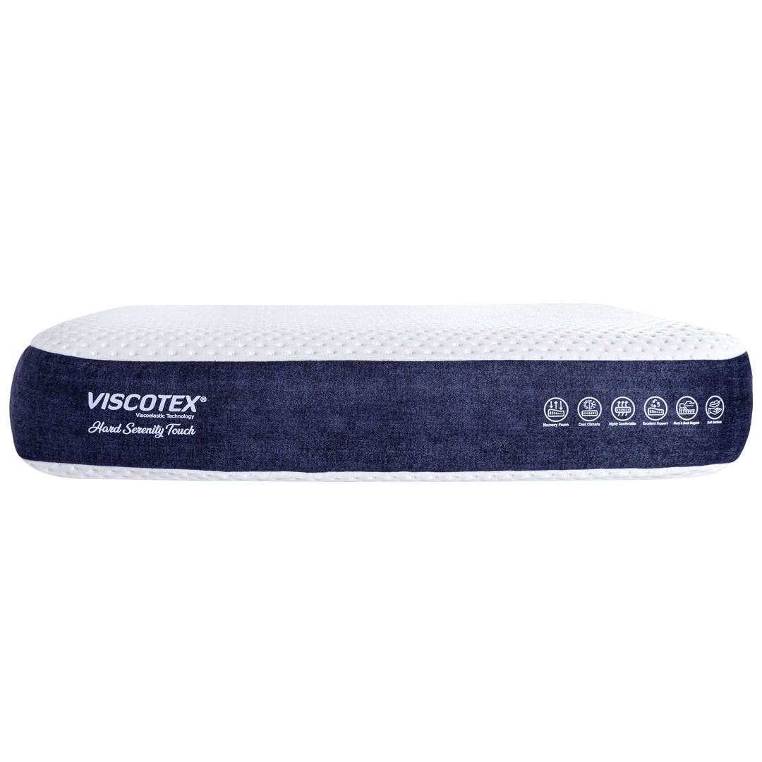 Viscotex Hard Serenity Ergonomik Visco Yastık, 65x43x12 cm, Boyun Ağrıları Için Sert, Hafızalı Baş Yastığı, Lacivert