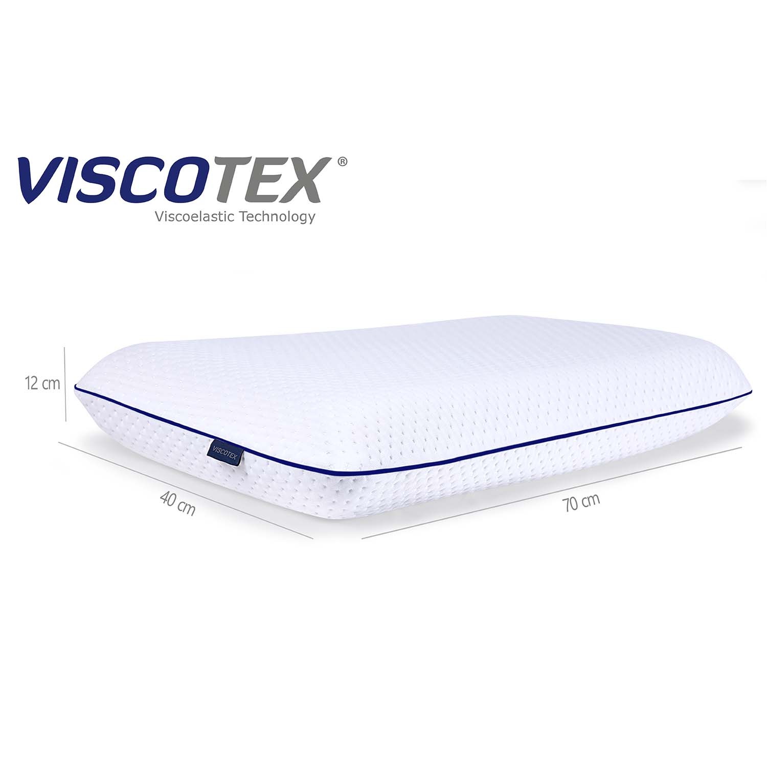 Viscotex Visco Duyarlı (Sensitive) Yastık 70x40x12 cm, Ergonomik Baş Boyun Yastığı, Beyaz