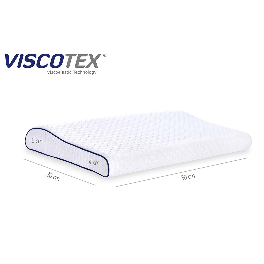 Viscotex Visco Boyun Destekli Ortopedik Bebek Yastığı 50x30x6/4 Cm, Bebek Kafa Yastığı, Beyaz