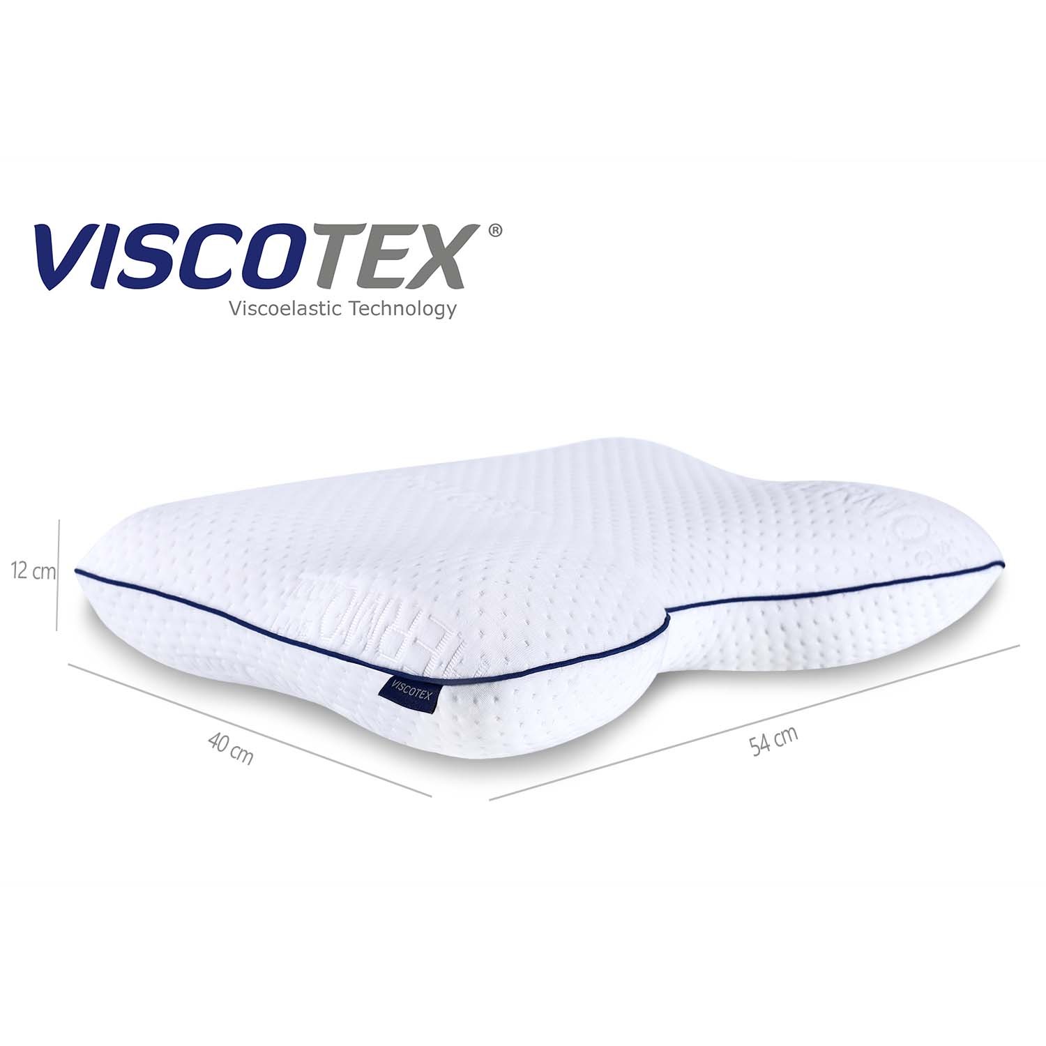 Viscotex Visco Horlama Yastığı, 54x40x11 cm, Termal Kılıflı, Ortopedik Yastık, Beyaz