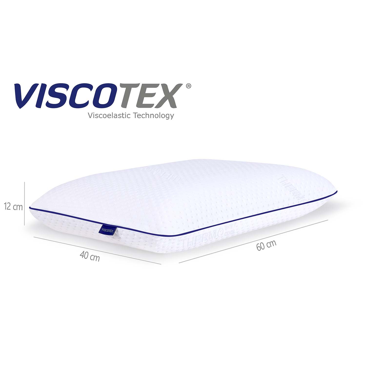 Viscotex Boyun Destekli Tombul Yastık, Küçük, 56x37x12 cm, Ergonomik Visko Hafıza Köpüklü Yastık, Beyaz