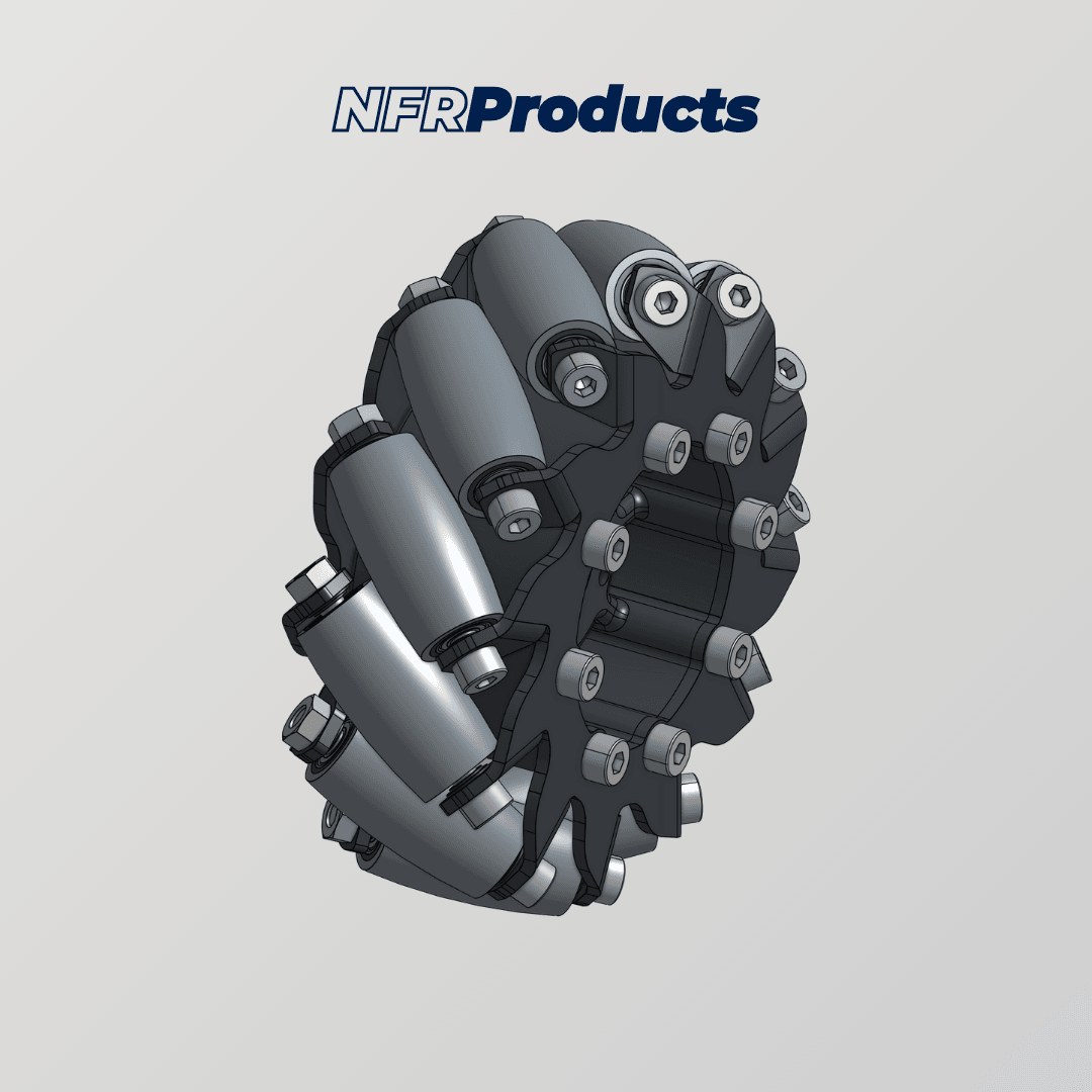 Mecanum Wheel (100mm Diameter, Bearing Supported Rollers, 4'lü Set)