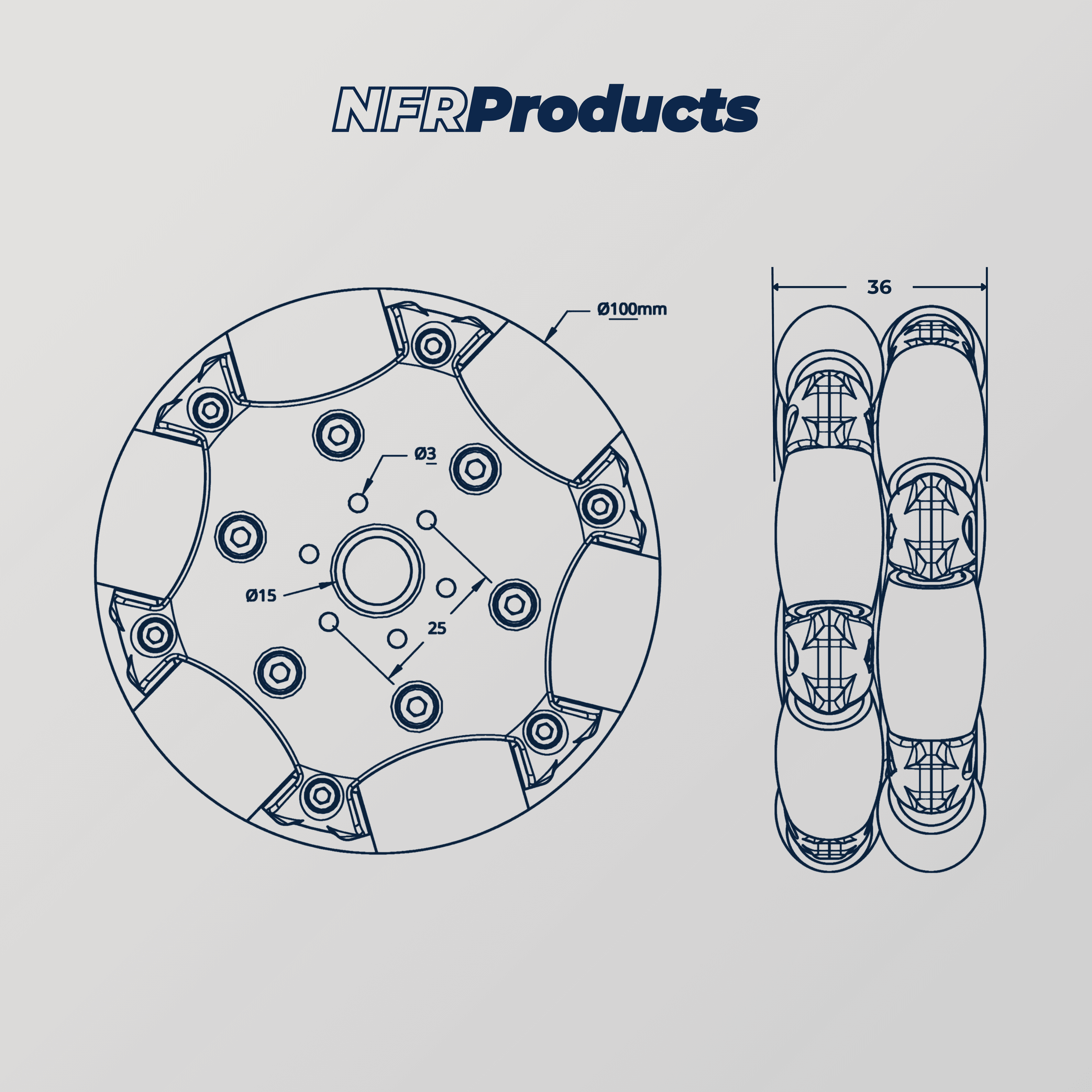 Omni Wheel (100mm Diameter)