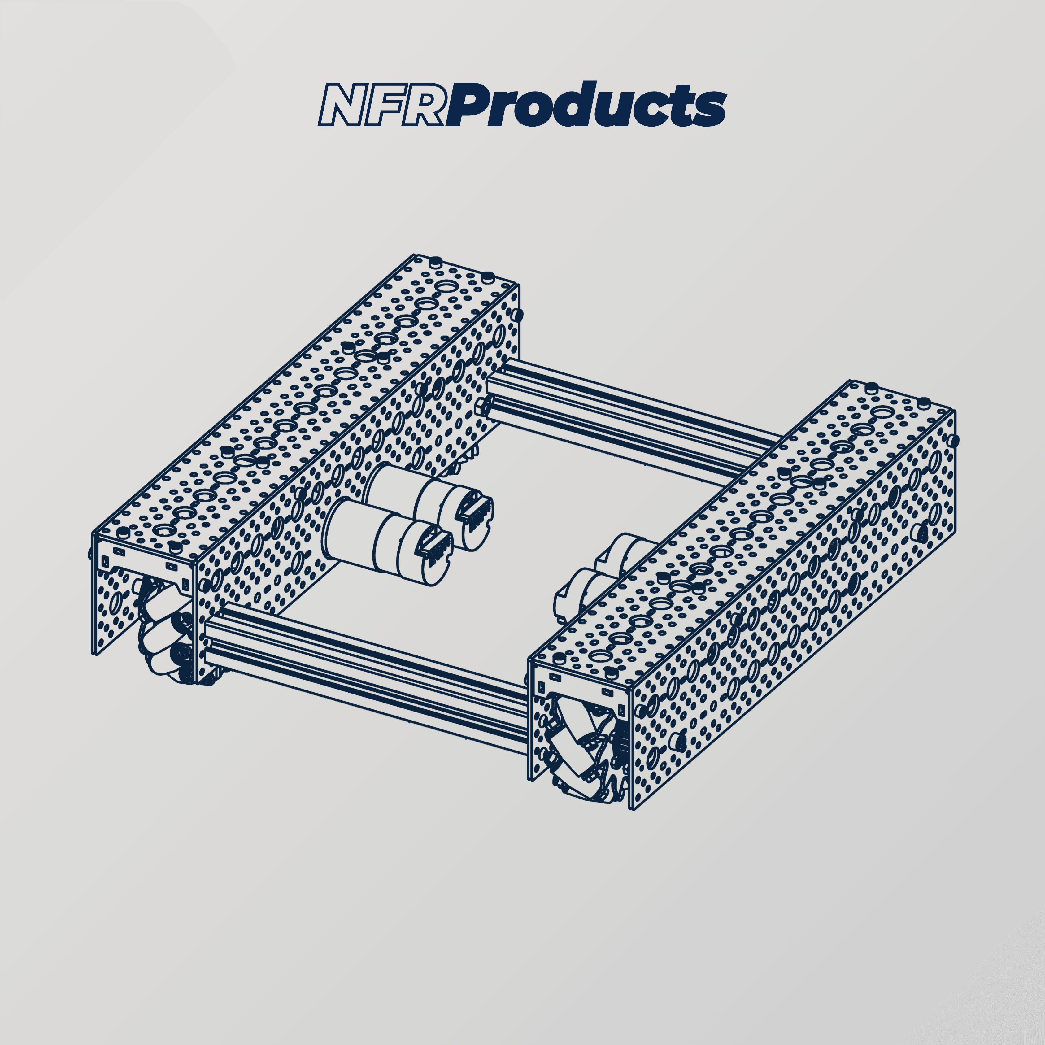 Mecanum Wheeled Drive Base (100mm Diameter, Sheetos Pattern)