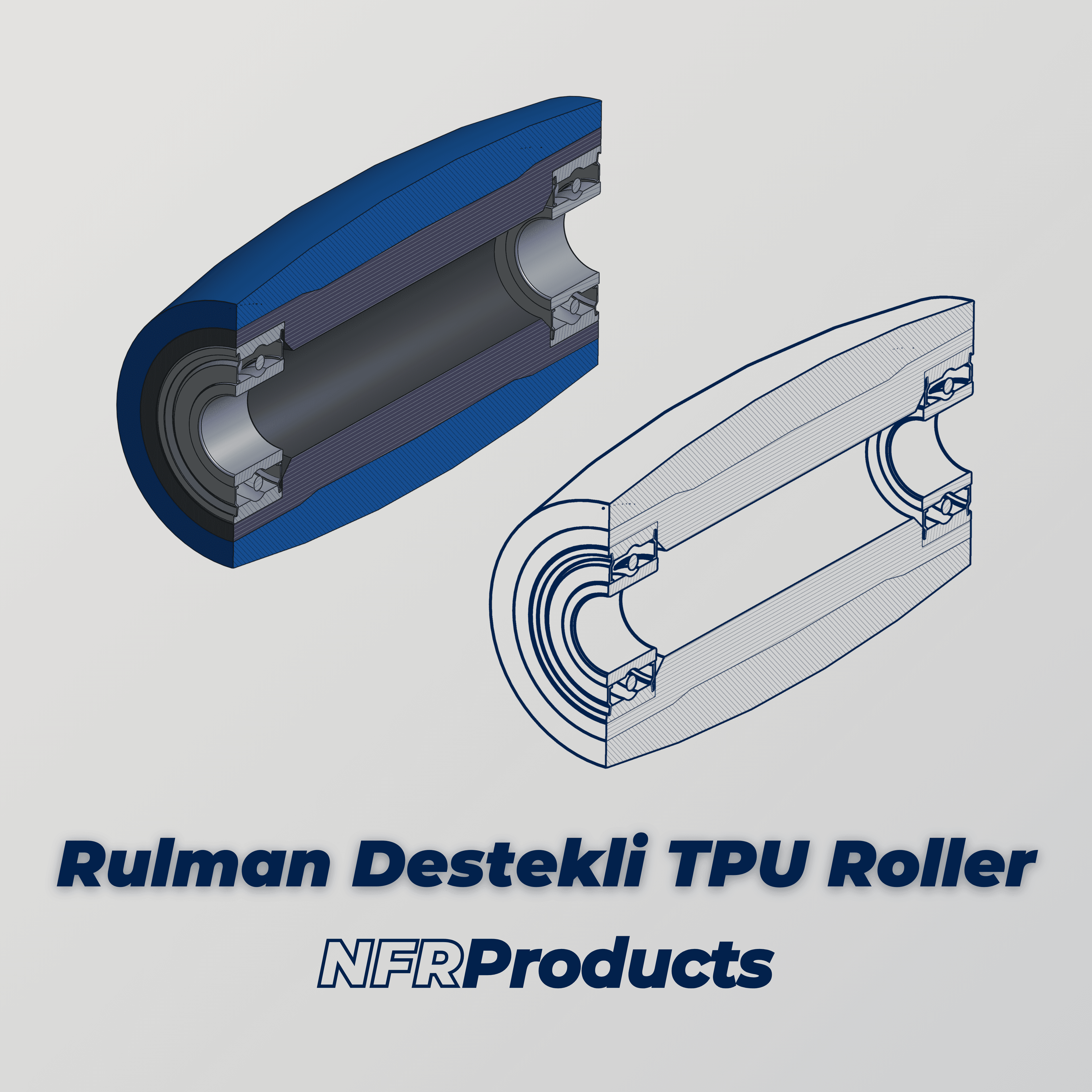 FTC 100mm Mekanum Tekerlek (Rulman Destekli TPU Roller, 4'lü Set)