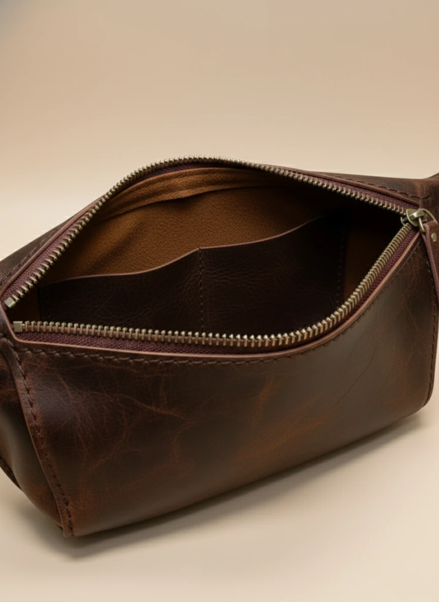 İDS Deri El Dikişi Crossbody Çanta – Hakiki Dana Derisi, Unisex