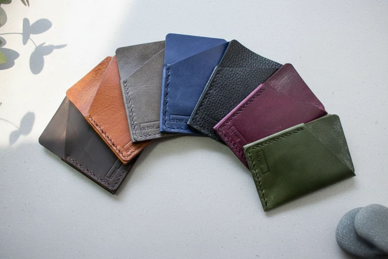 İDS Deri Hakiki Deri El Dikişi Kompakt Kartlık – Minimalist, İnce Tasarım