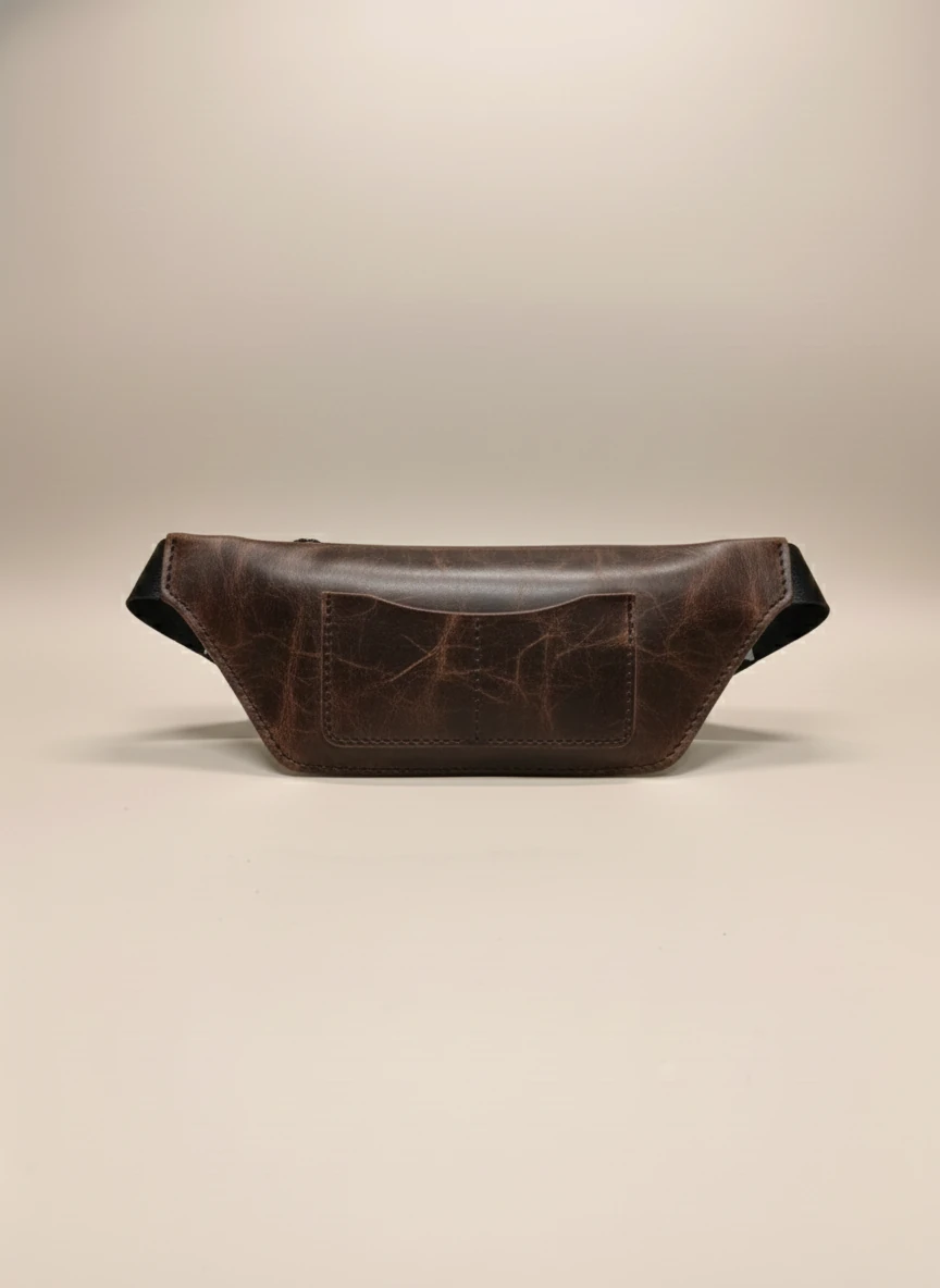 İDS Deri El Dikişi Crossbody Çanta – Hakiki Dana Derisi, Unisex