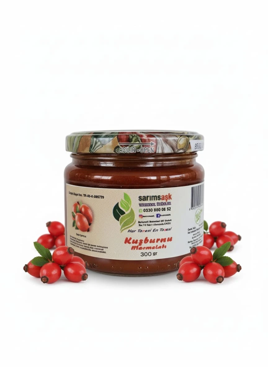 şekersiz kuşburnu marmelatı 330 gr