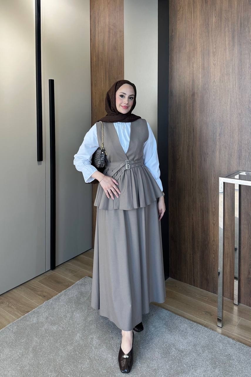 Mathilda Çift Kemerli Takım - Bej