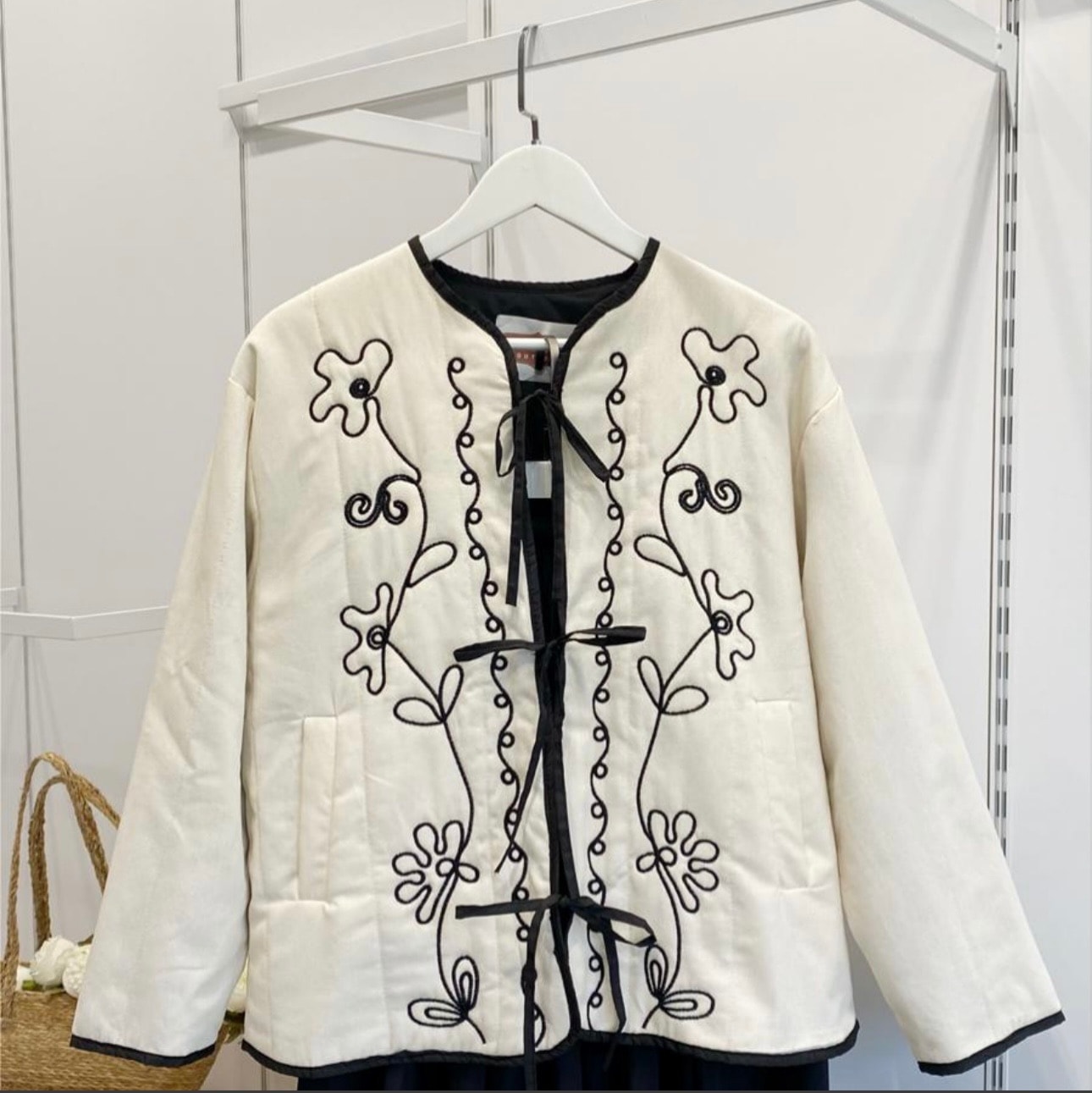 Nakışlı Bloom Ceket - Taş