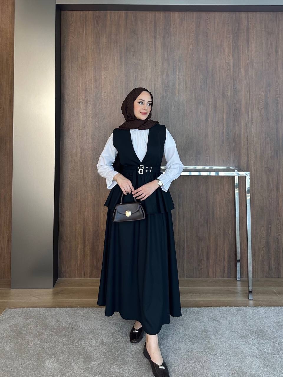 Mathilda Çift Kemerli Takım - Siyah