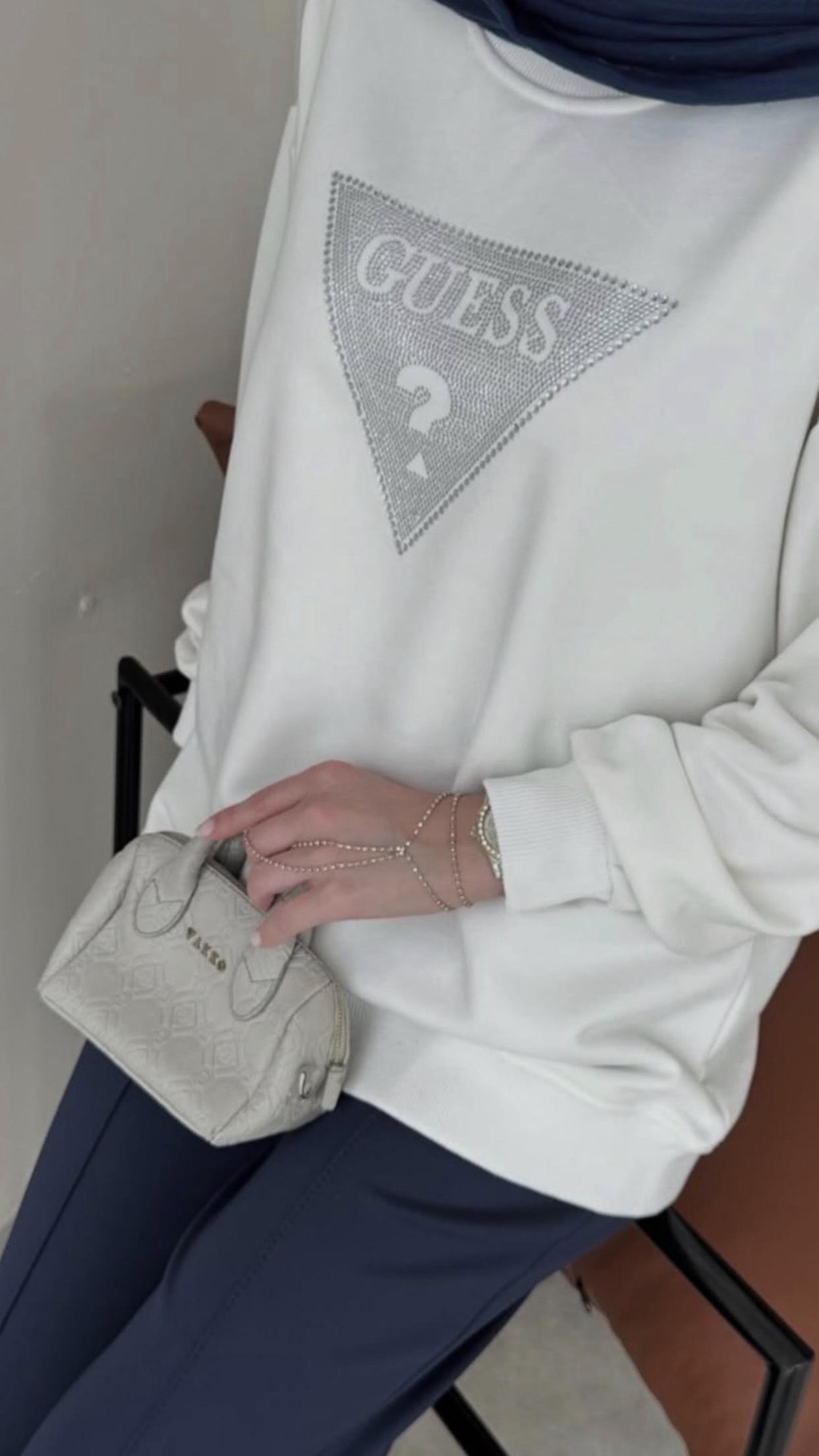 G logo Taşlı Sweatshirt