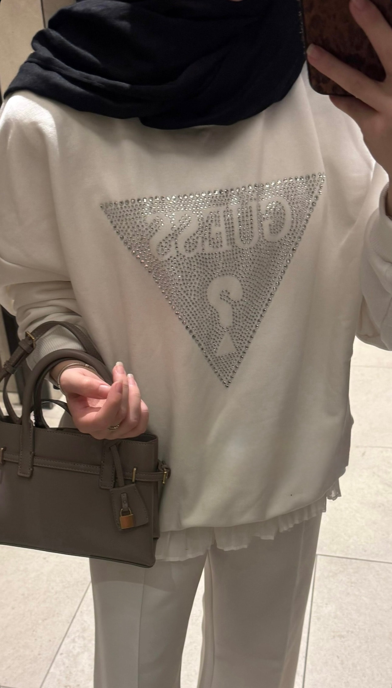 G logo Taşlı Sweatshirt