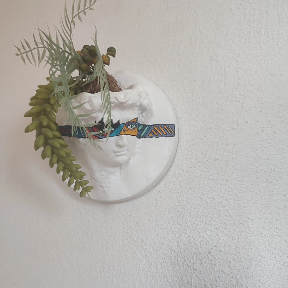 Cubic David Bust Wall Panel