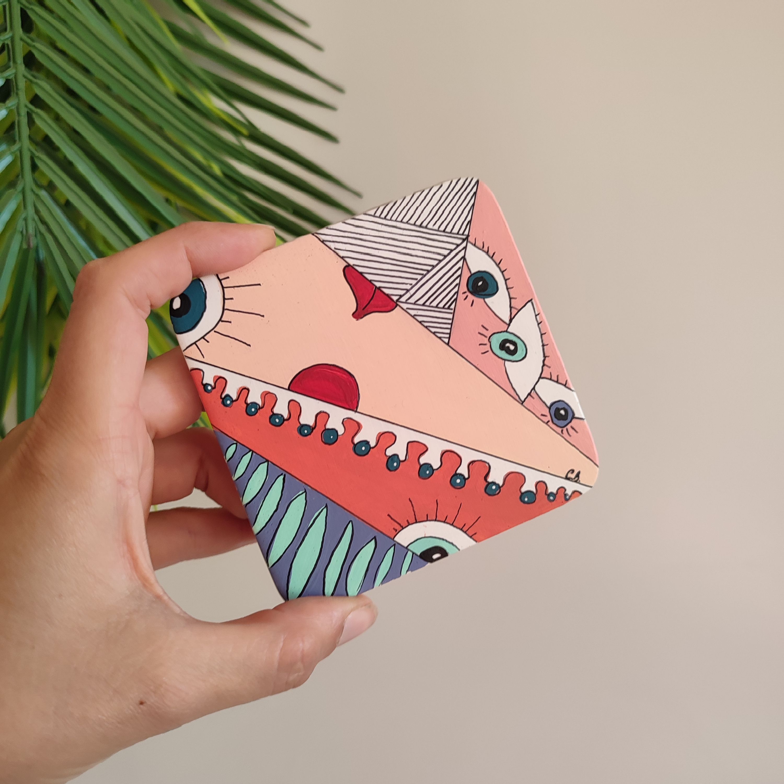 El Yapımı Kübizm ve Pop Art Etkisinde Tablo ve Mini Şövale Seti - Resim No: 01