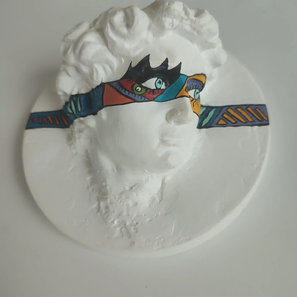 Cubic David Bust Wall Panel