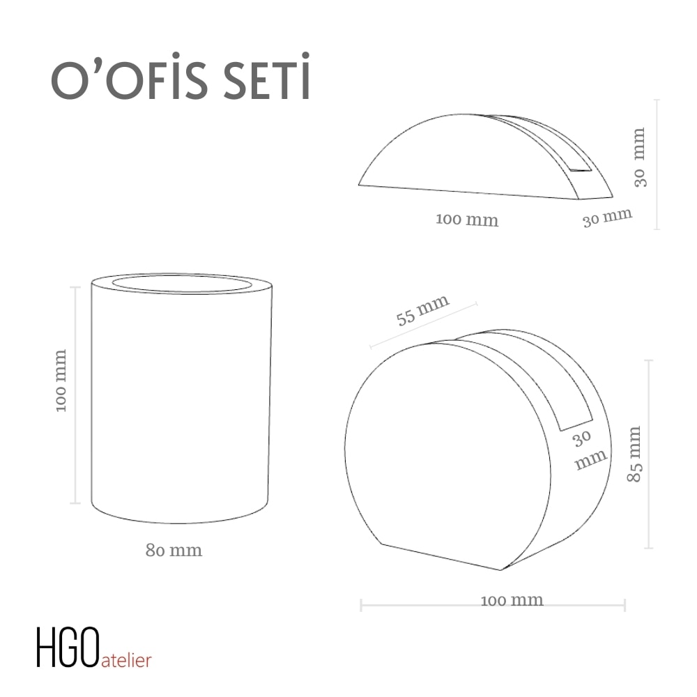 O'Ofis Seti | Rose | 3 Parça